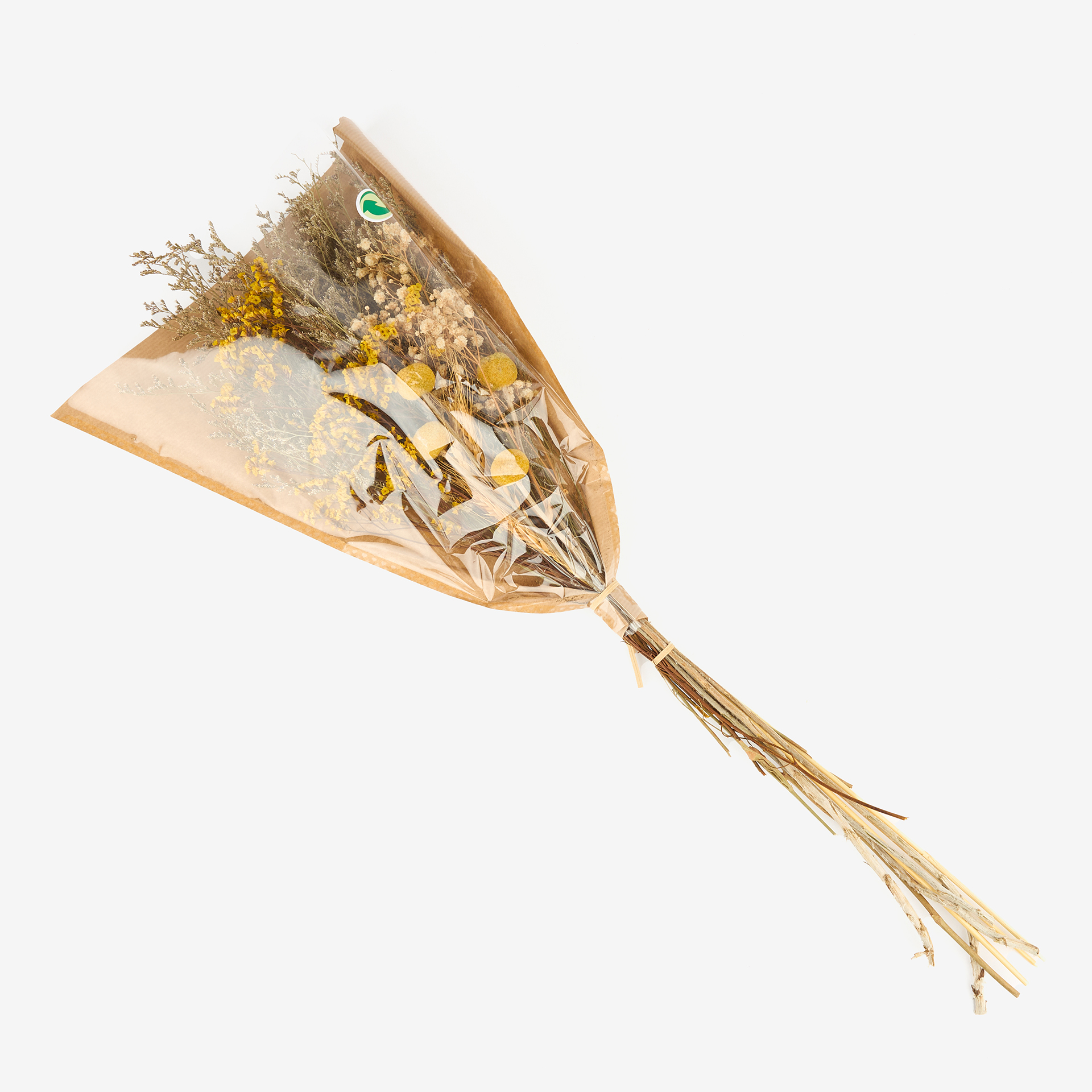 Ramo de flores secas amarillo 75cm