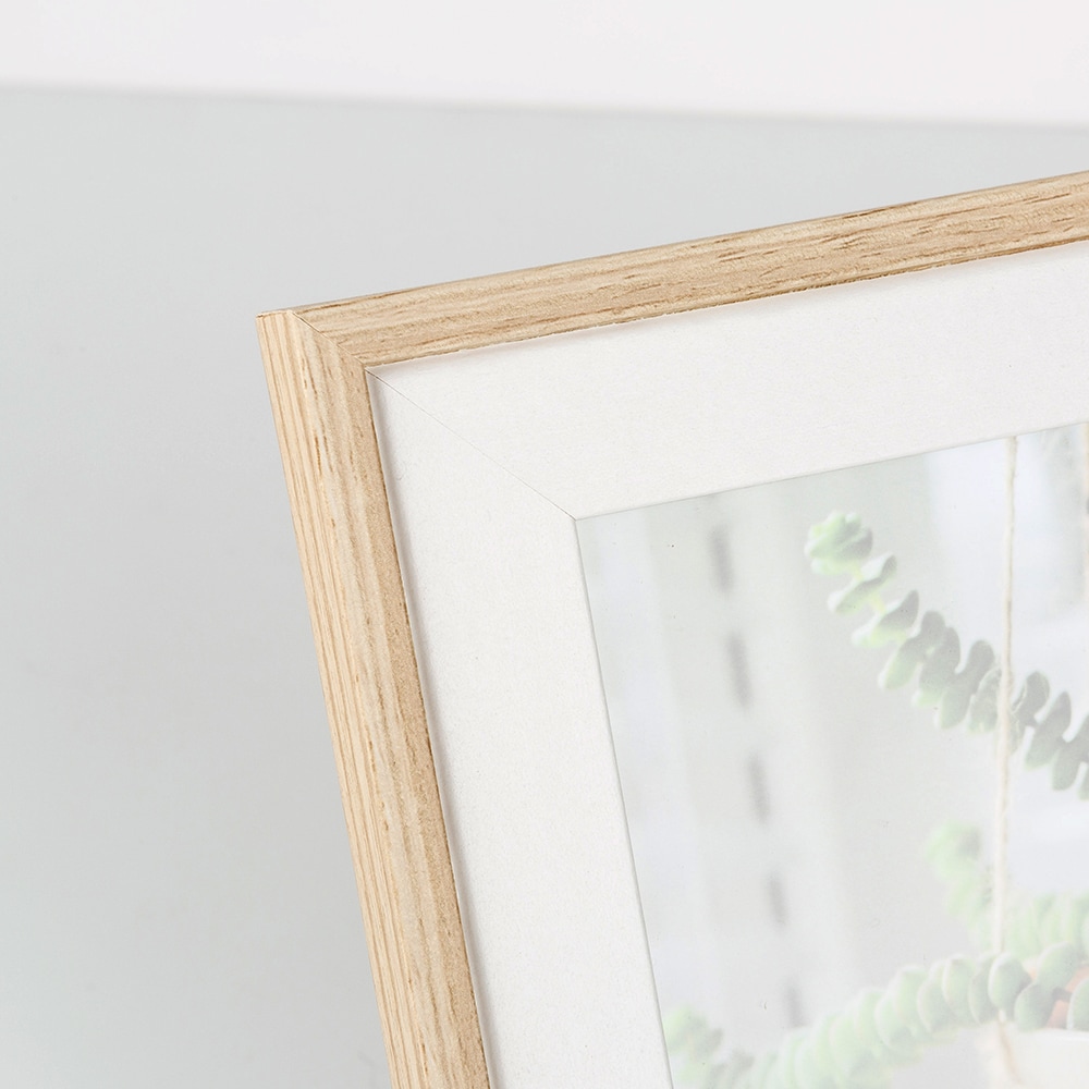 Marco de fotos blanco y natural Obi 10x15cm