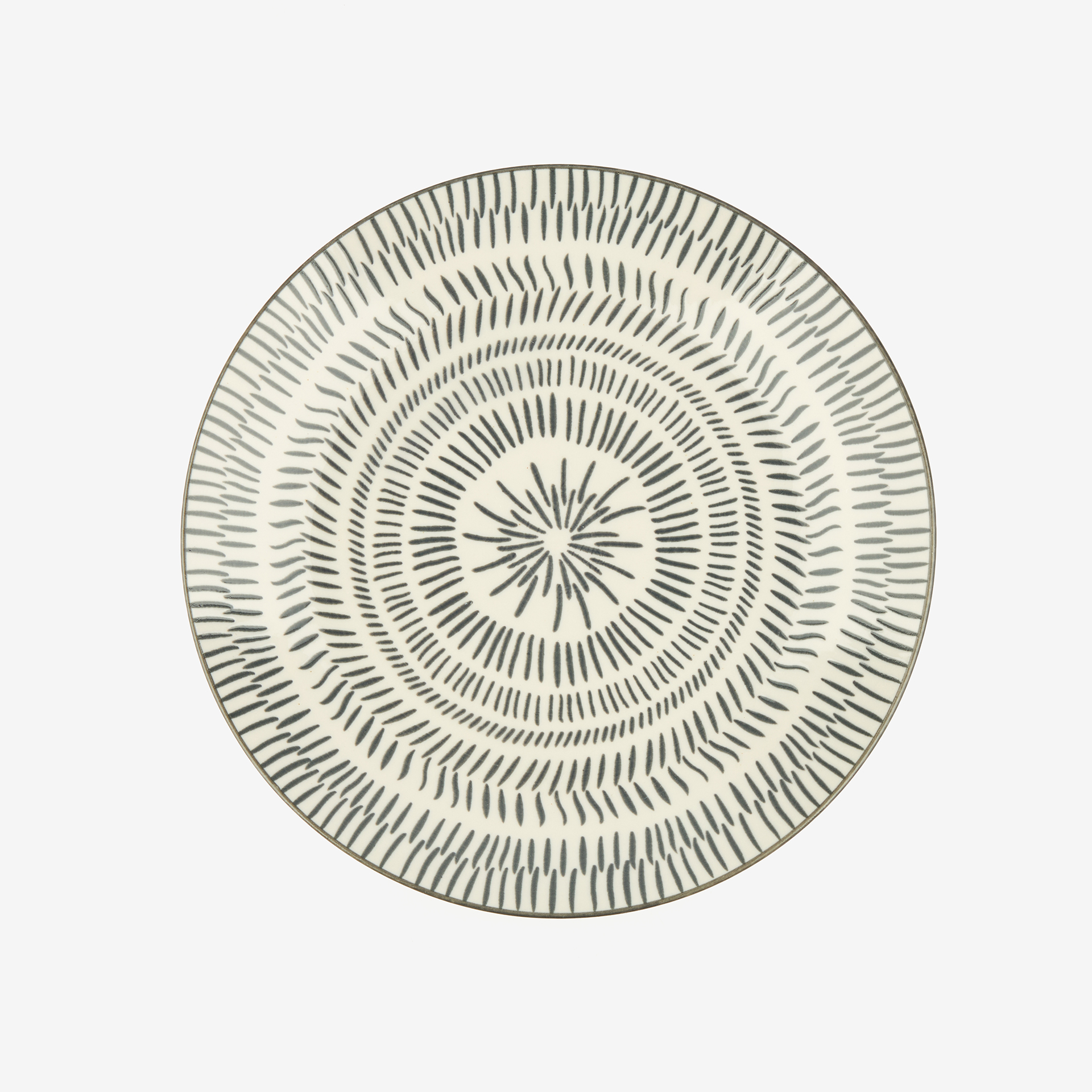 Vajilla de porcelana de 18 piezas estampado gris Saik