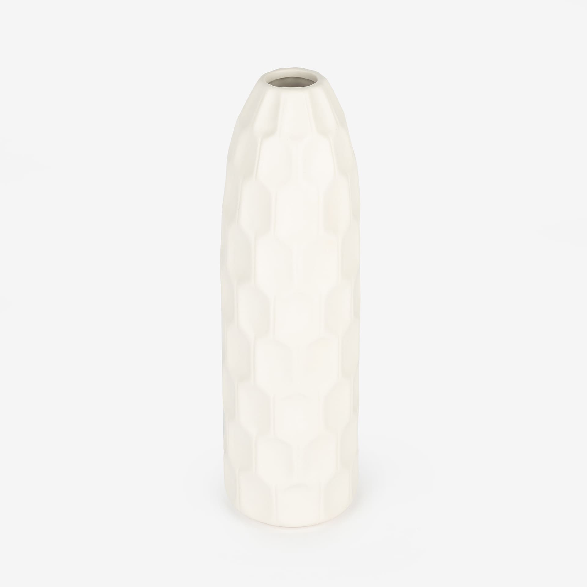 Jarrón de gres blanco Simón Ø9x31cm