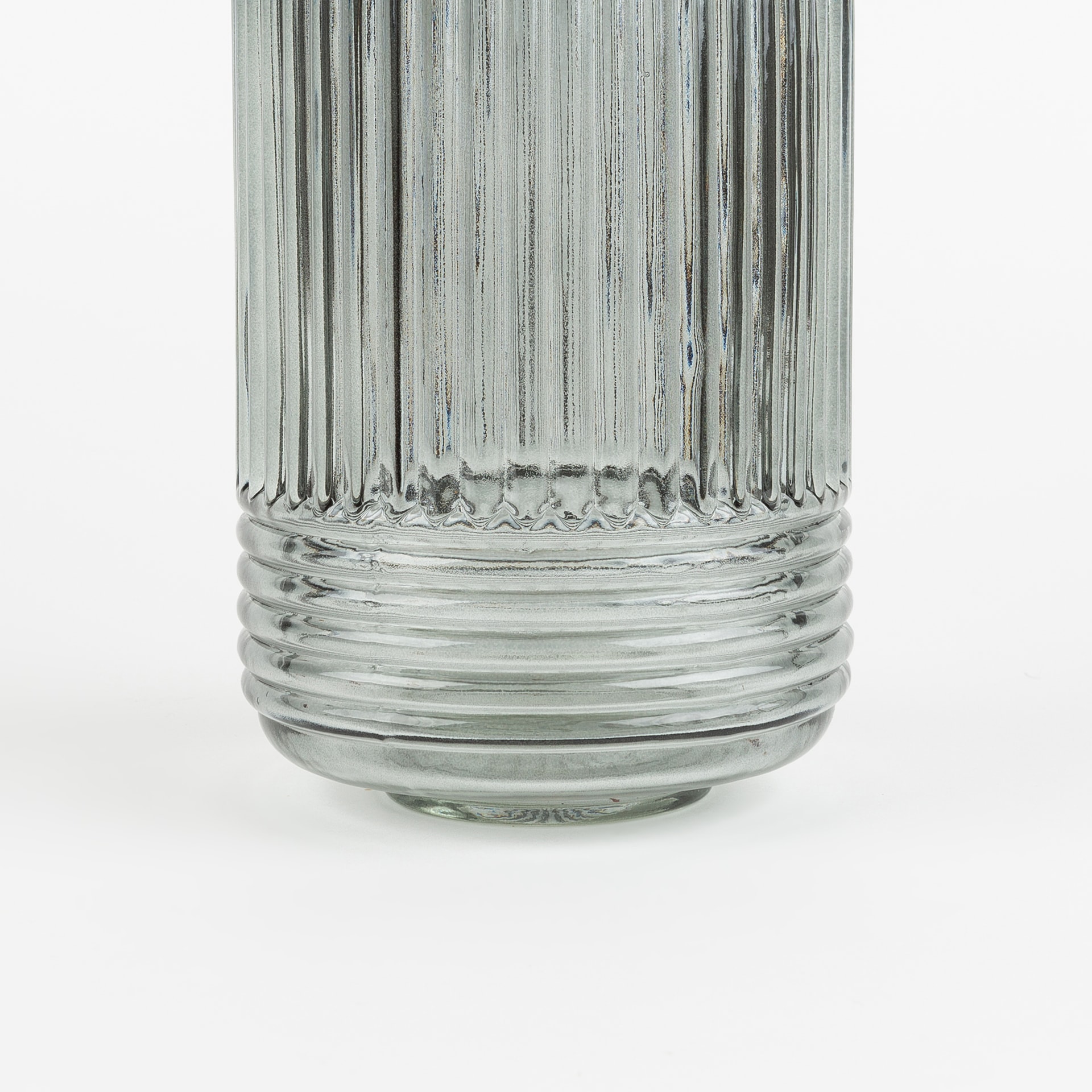 Jarrón de cristal gris Huise Ø12x18cm