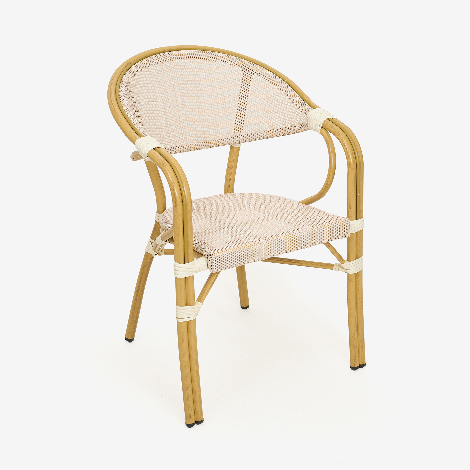 Silla de jardín bistro de textilene beige French 56x60x82cm
