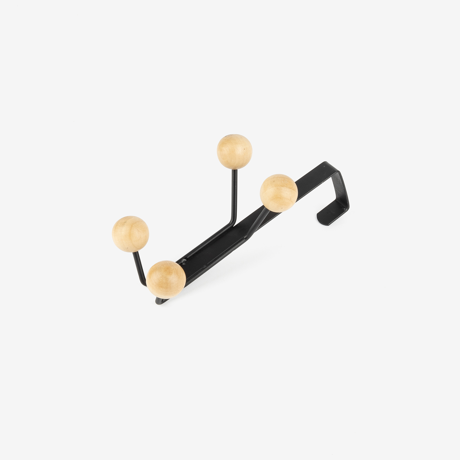 Perchero de puerta negro Noah 12x10x19cm