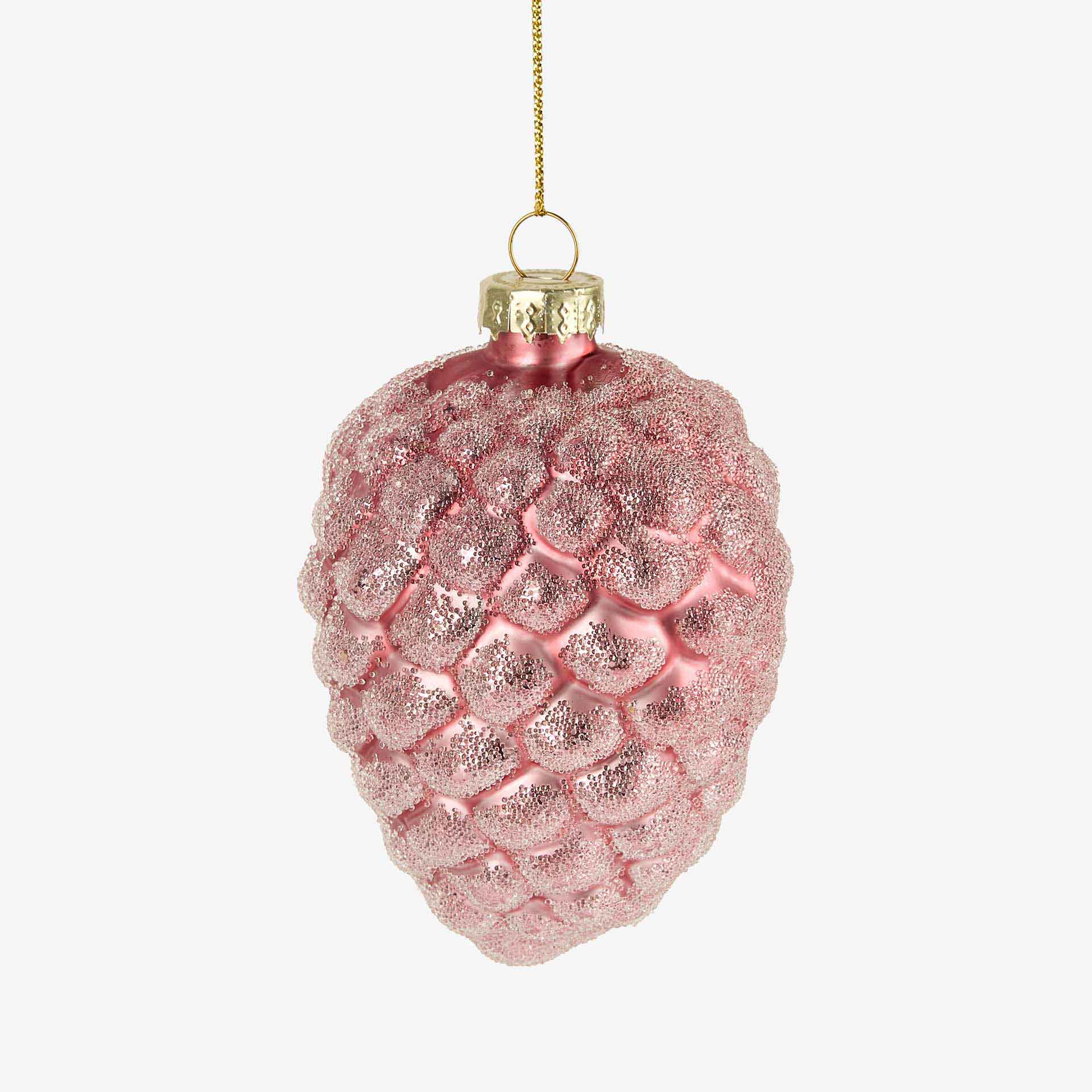 Set de 12 piñas con purpurina 10cm