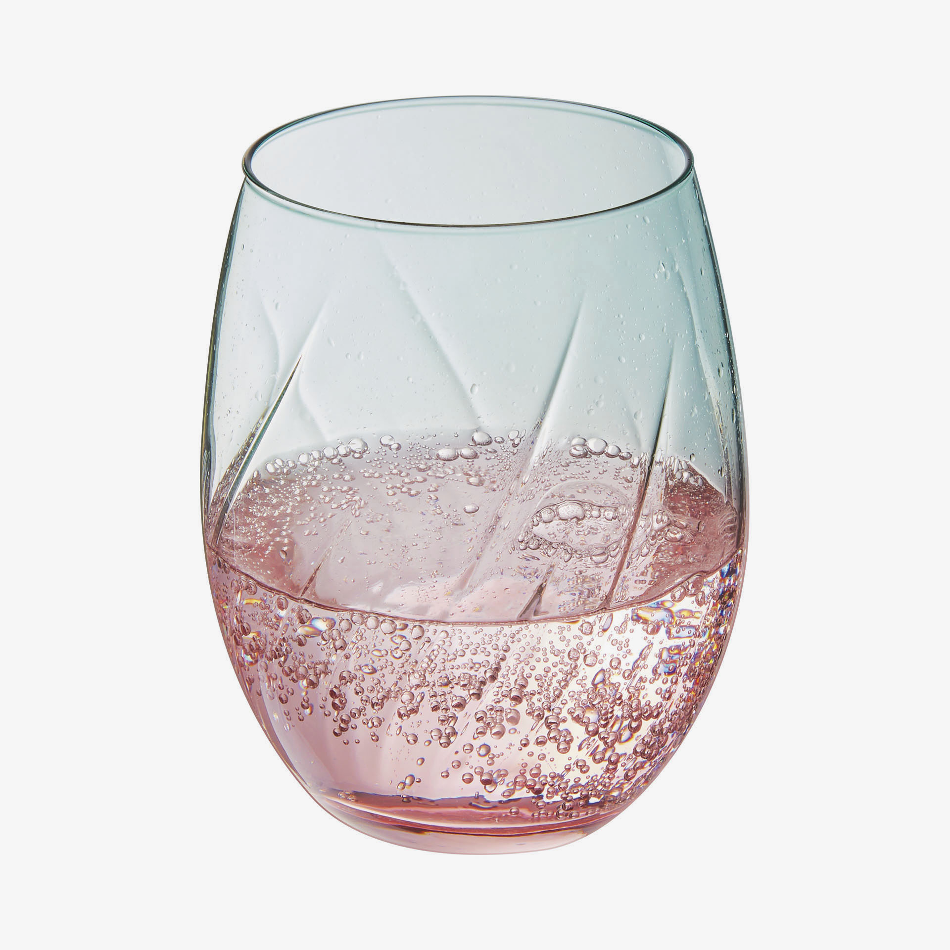 Vaso rosa y verde de cristal Spiral 36cl