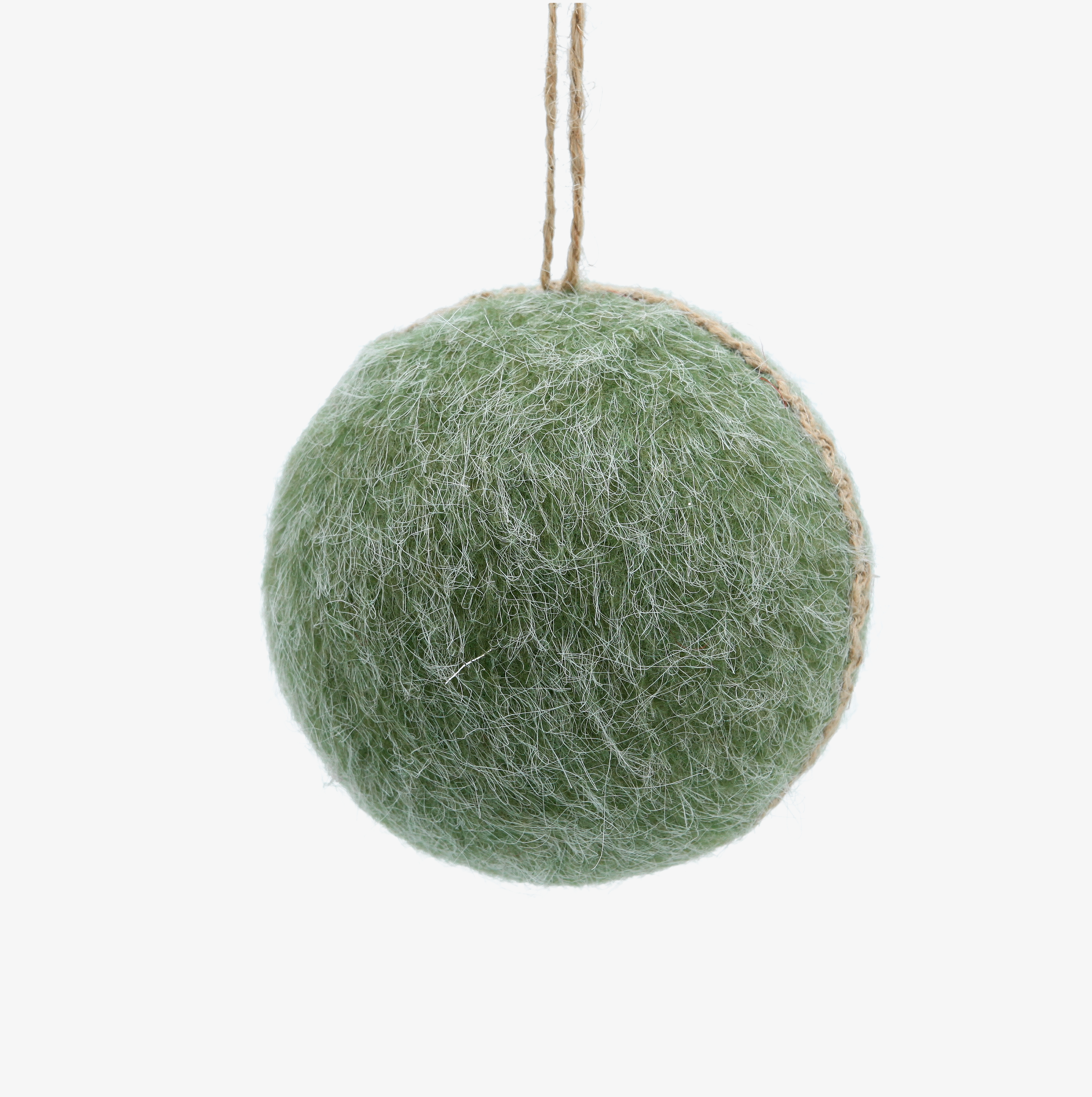 Bola de Navidad de fieltro verde 11x11cm