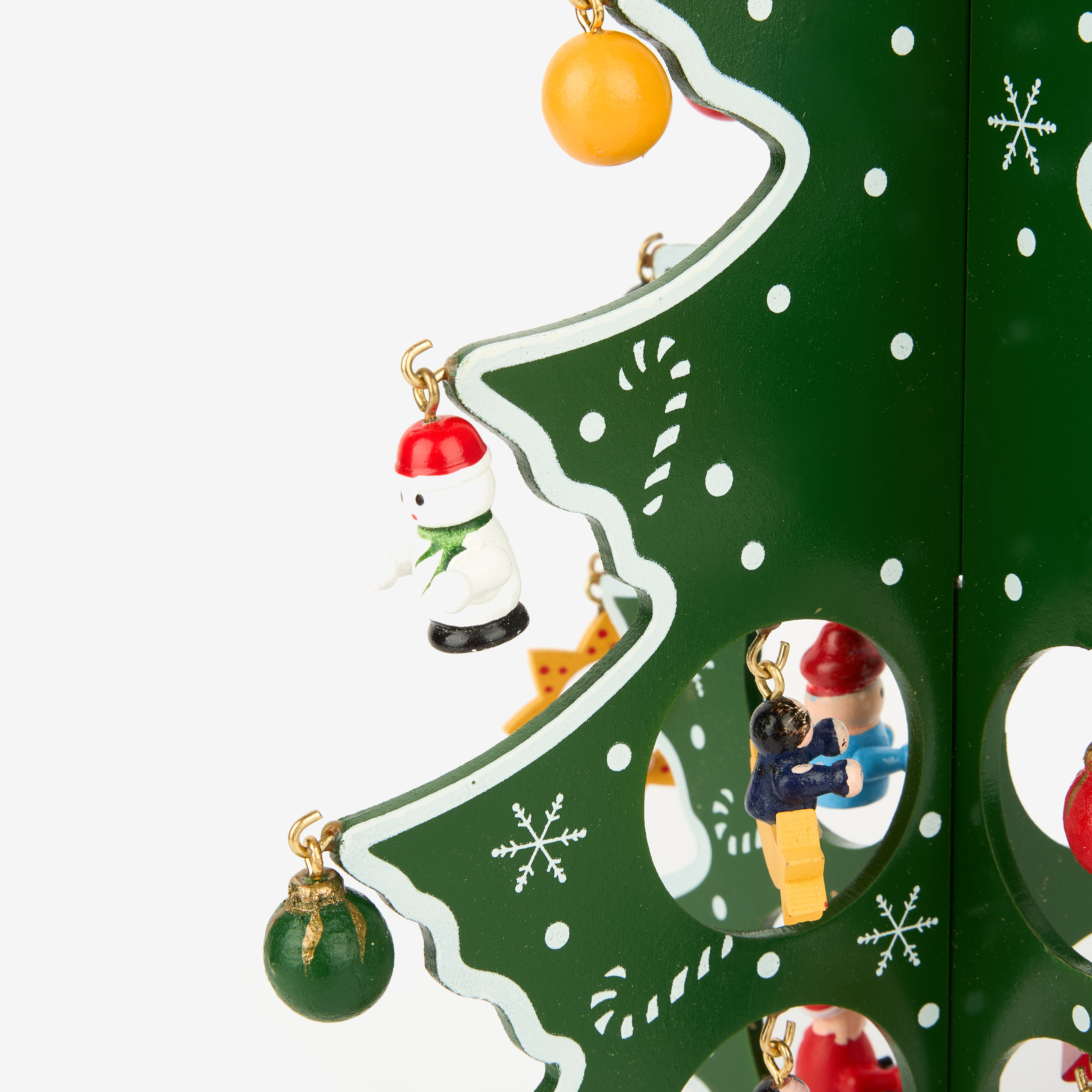 &Aacute;rbol decorativo de madera DM con accesorios para colgar 27cm