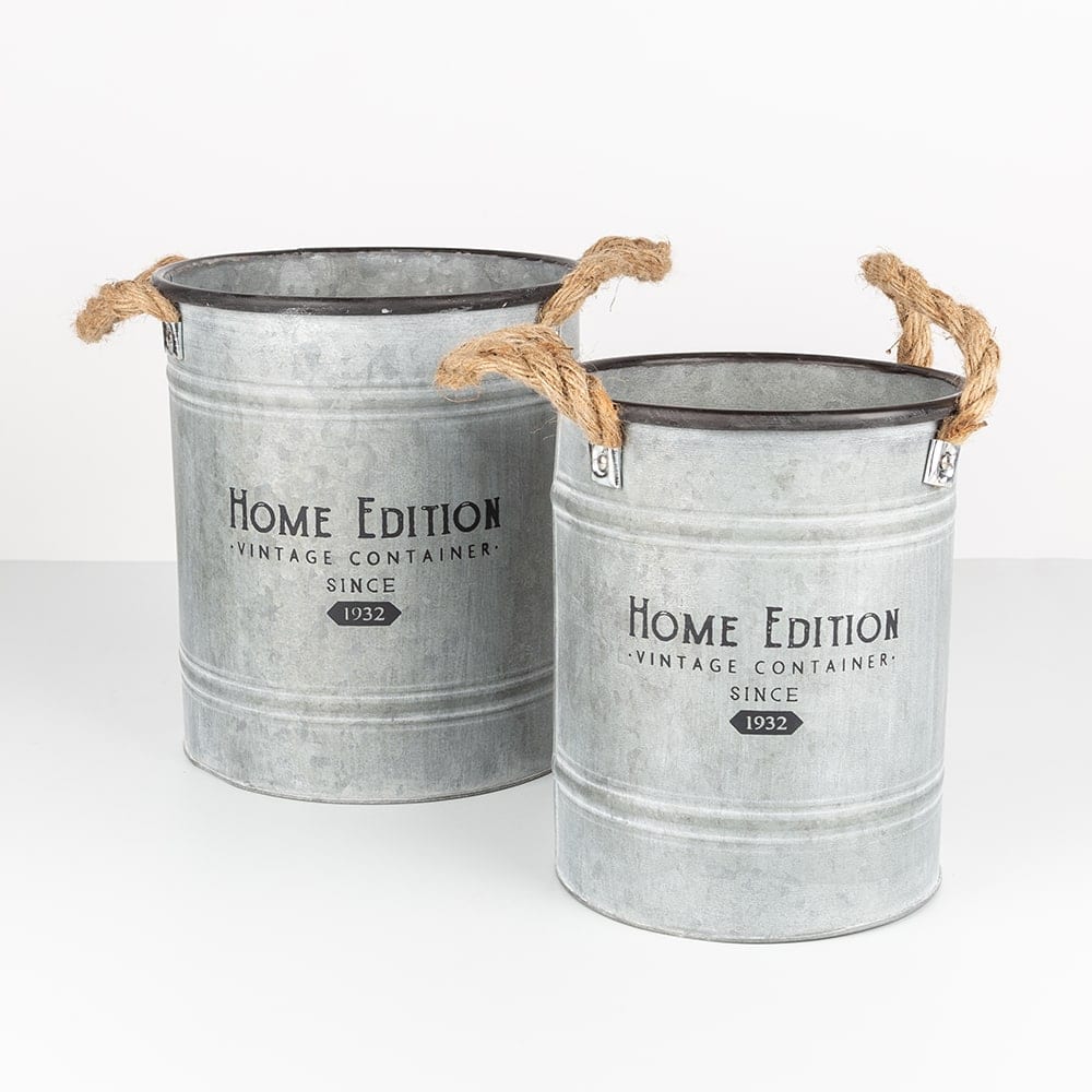 Cubo de metal Zinc Vintage en varias medidas
