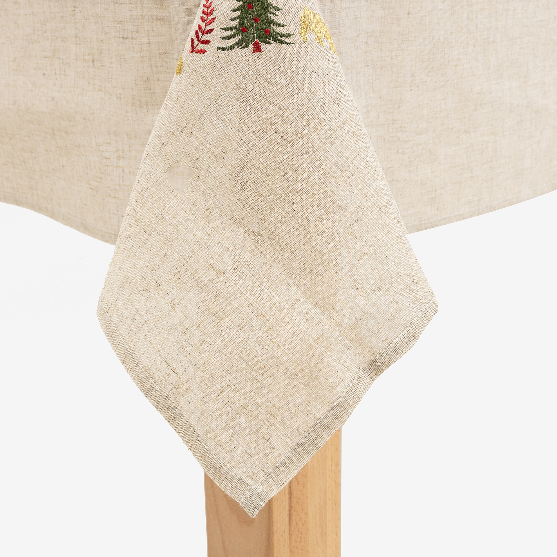 Mantel de lino con bordado Árbol 150x250cm