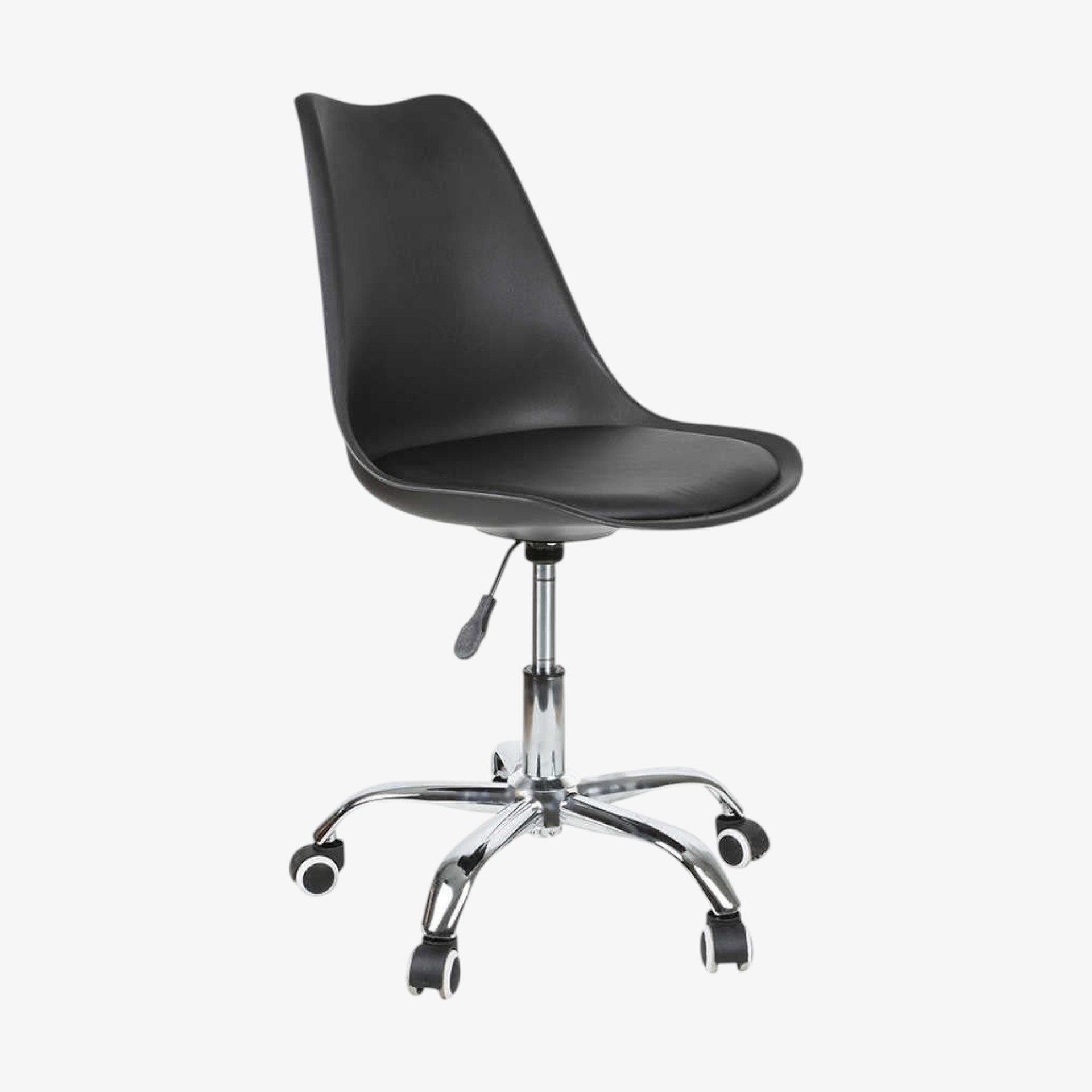 Silla de oficina con ruedas negra Tulip 48x55x82cm