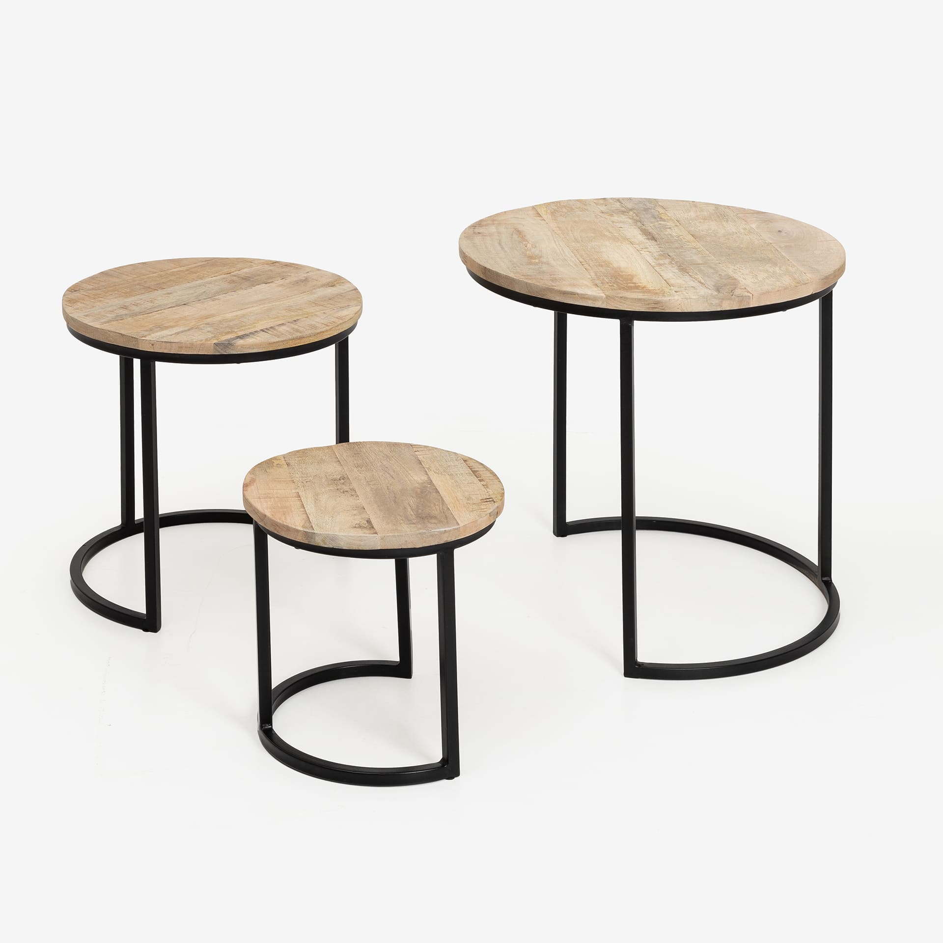 Mesa auxiliar de madera de mango Tebas &Oslash;31x29cm