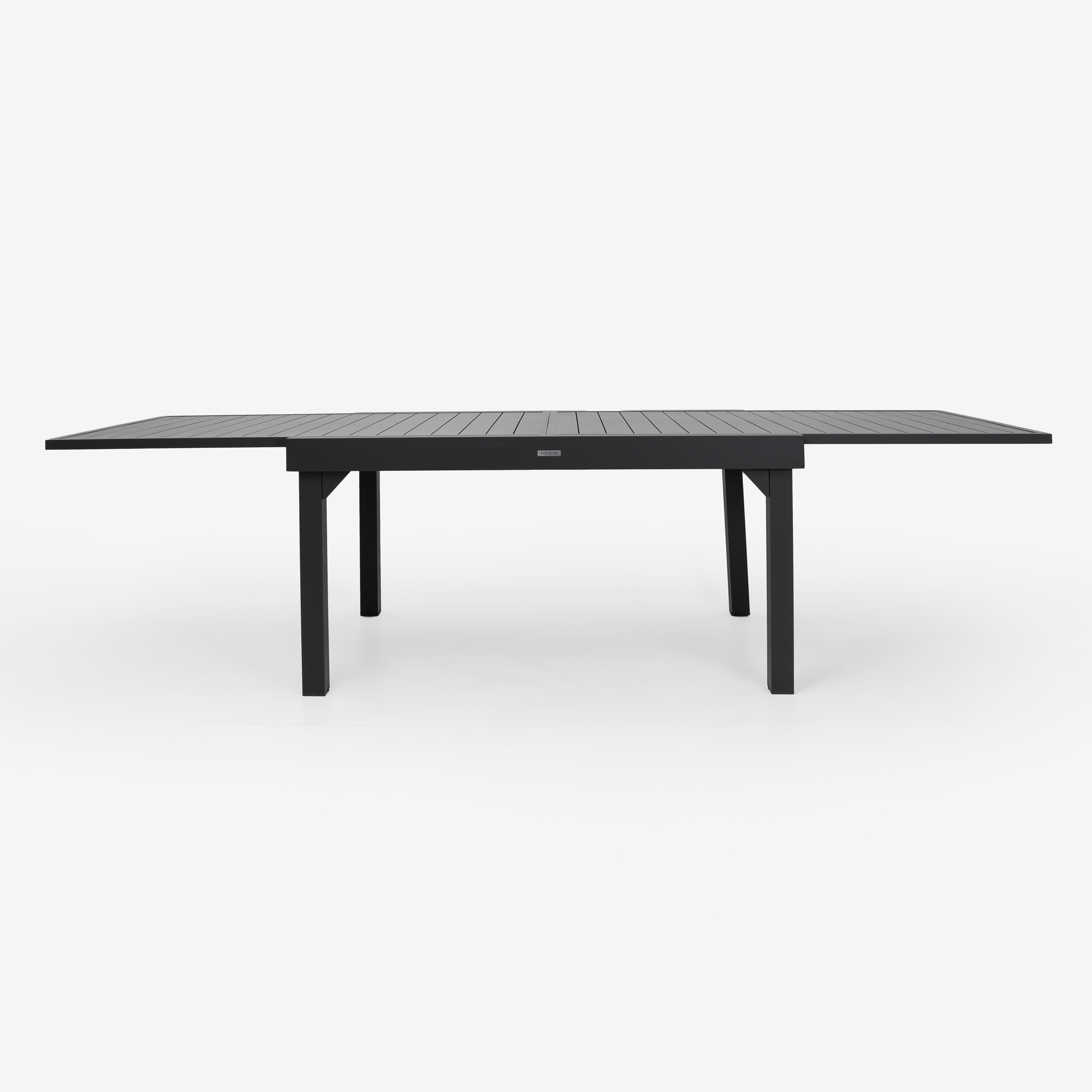 Mesa de jard&iacute;n extensible de aluminio gris Flamin 135/270x90cm