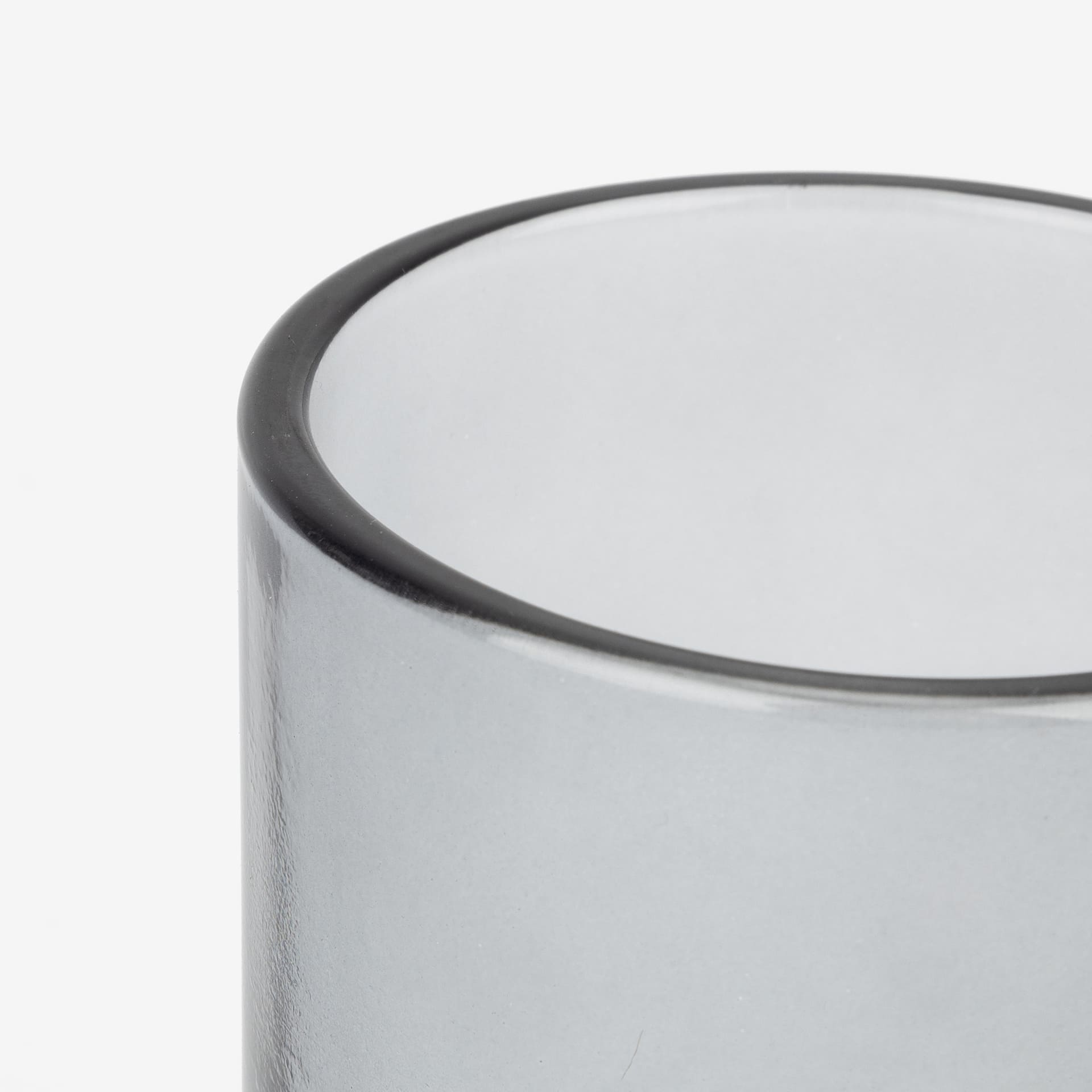 Vaso portacepillos de vidrio gris Circle 10