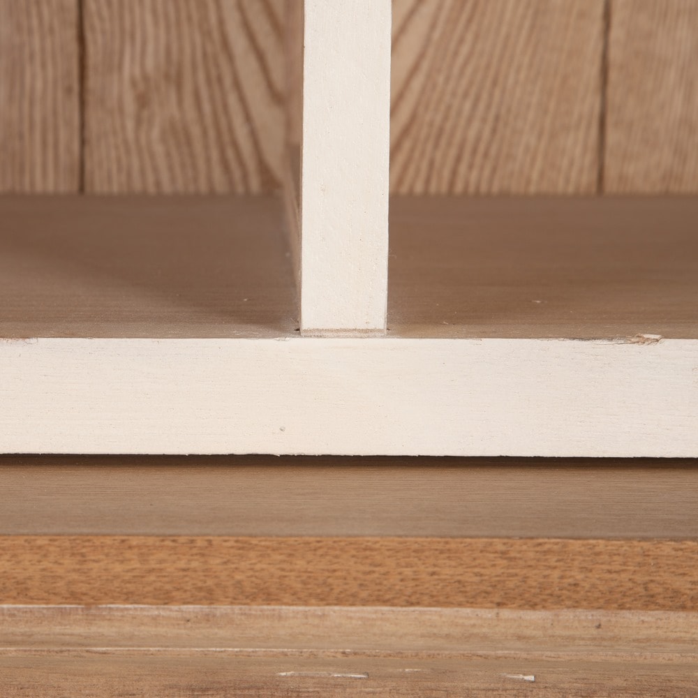 Estanter&iacute;a de madera de paulownia crema Everly 147x39x194cm