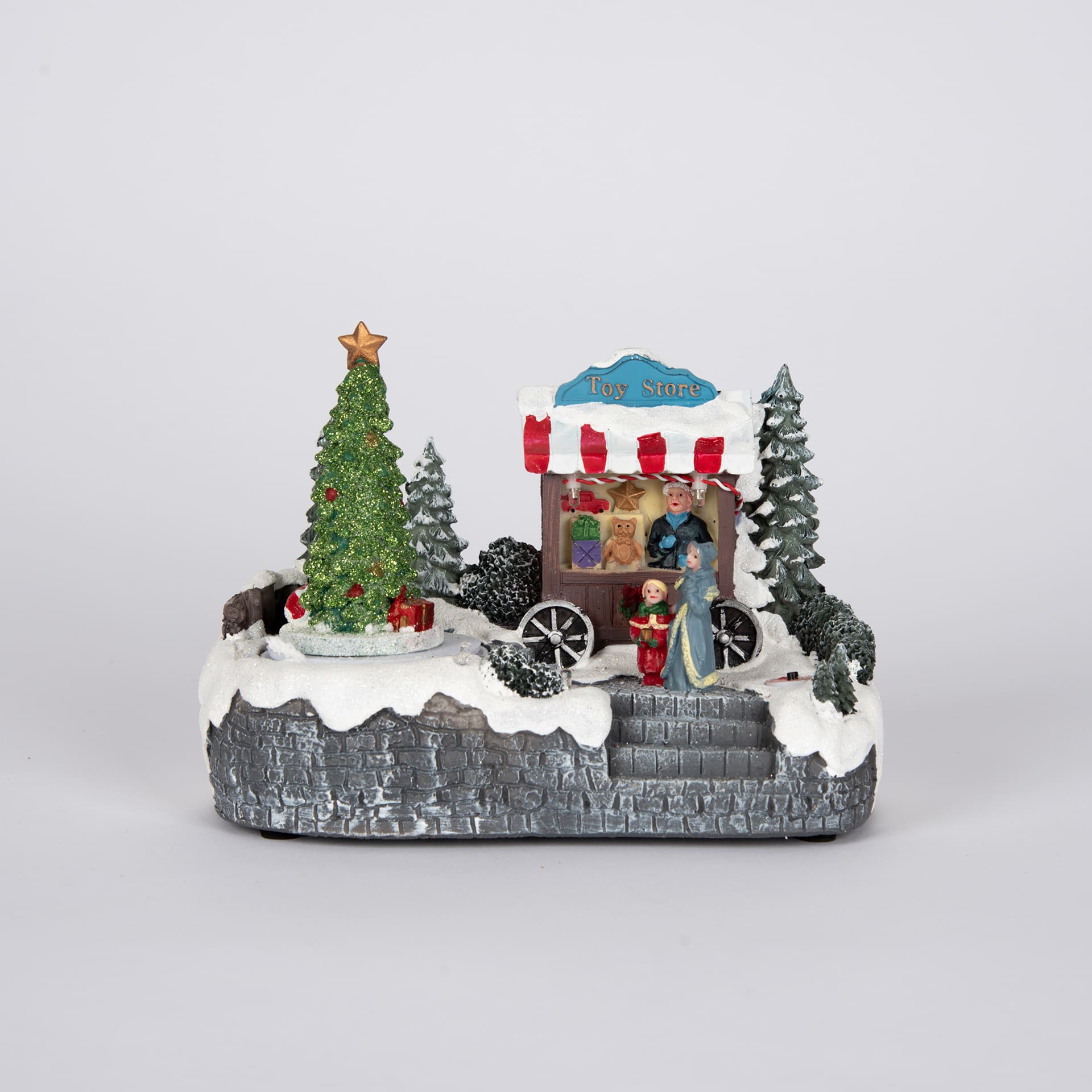 Figura decorativa Pueblo de Navidad con luz LED 20cm en varios modelos