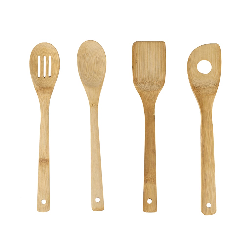 Set de 4 utensilios de cocina de bamb&uacute;