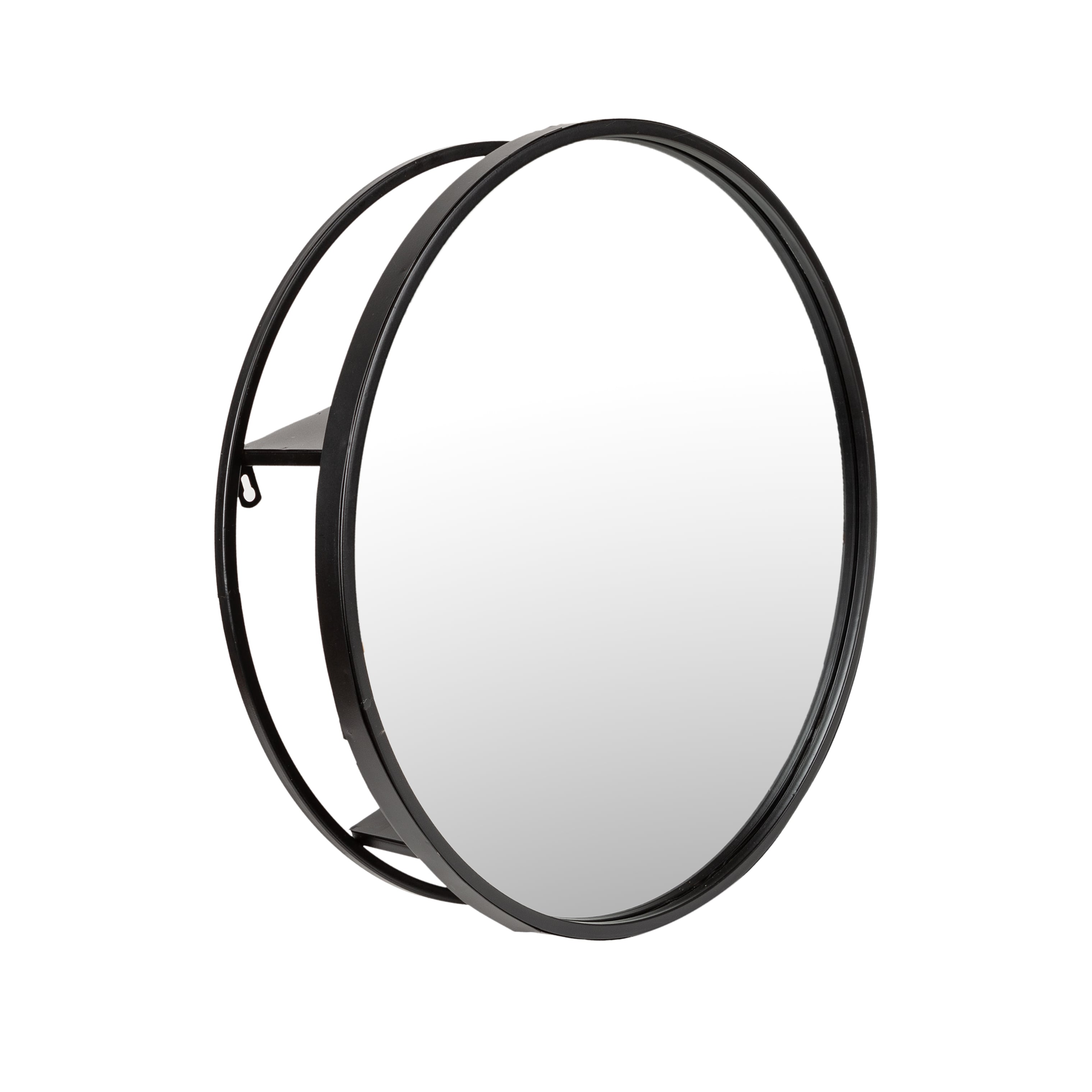 Espejo redondo de metal negro 50cm