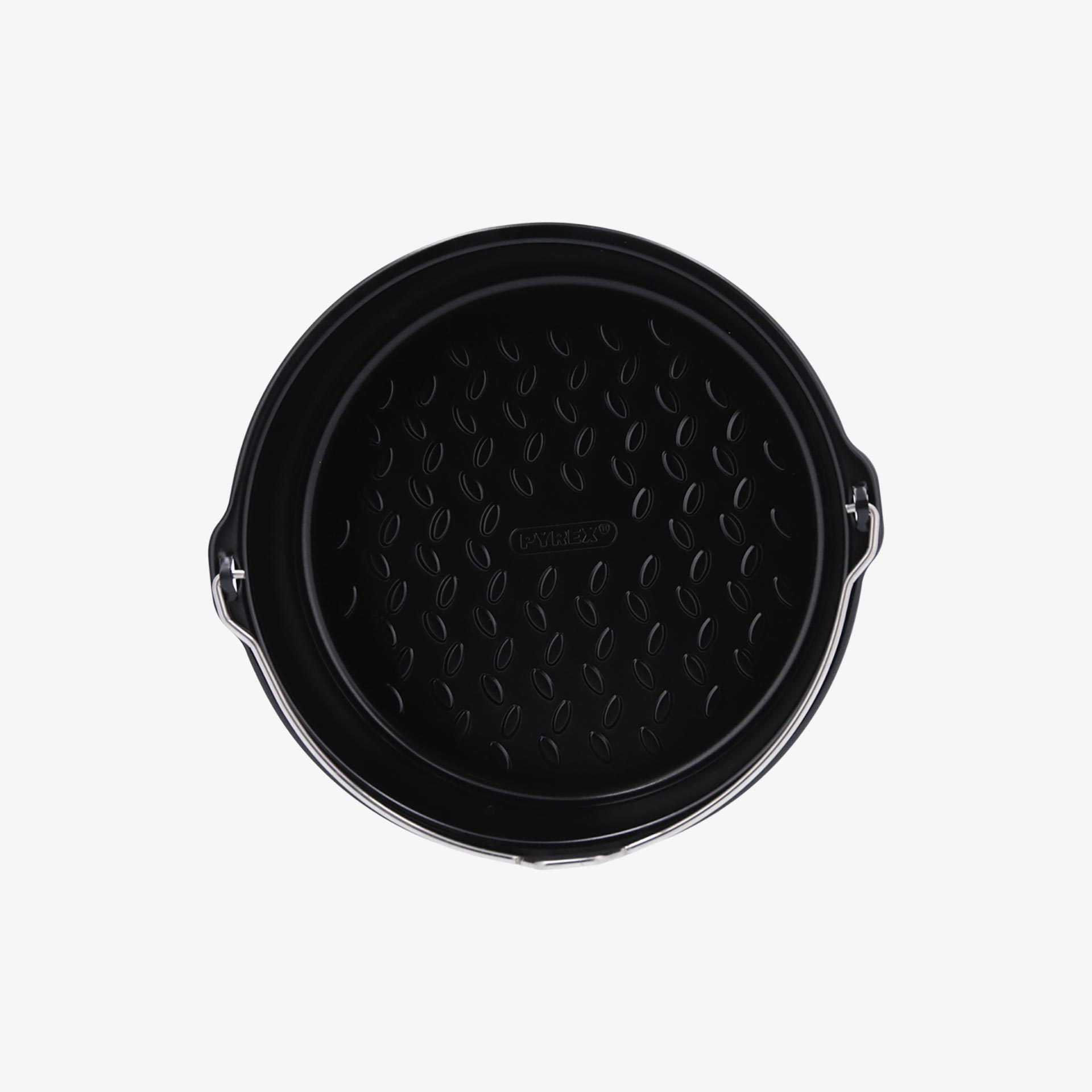 Molde redondo con asa de airfryer gris de acero 