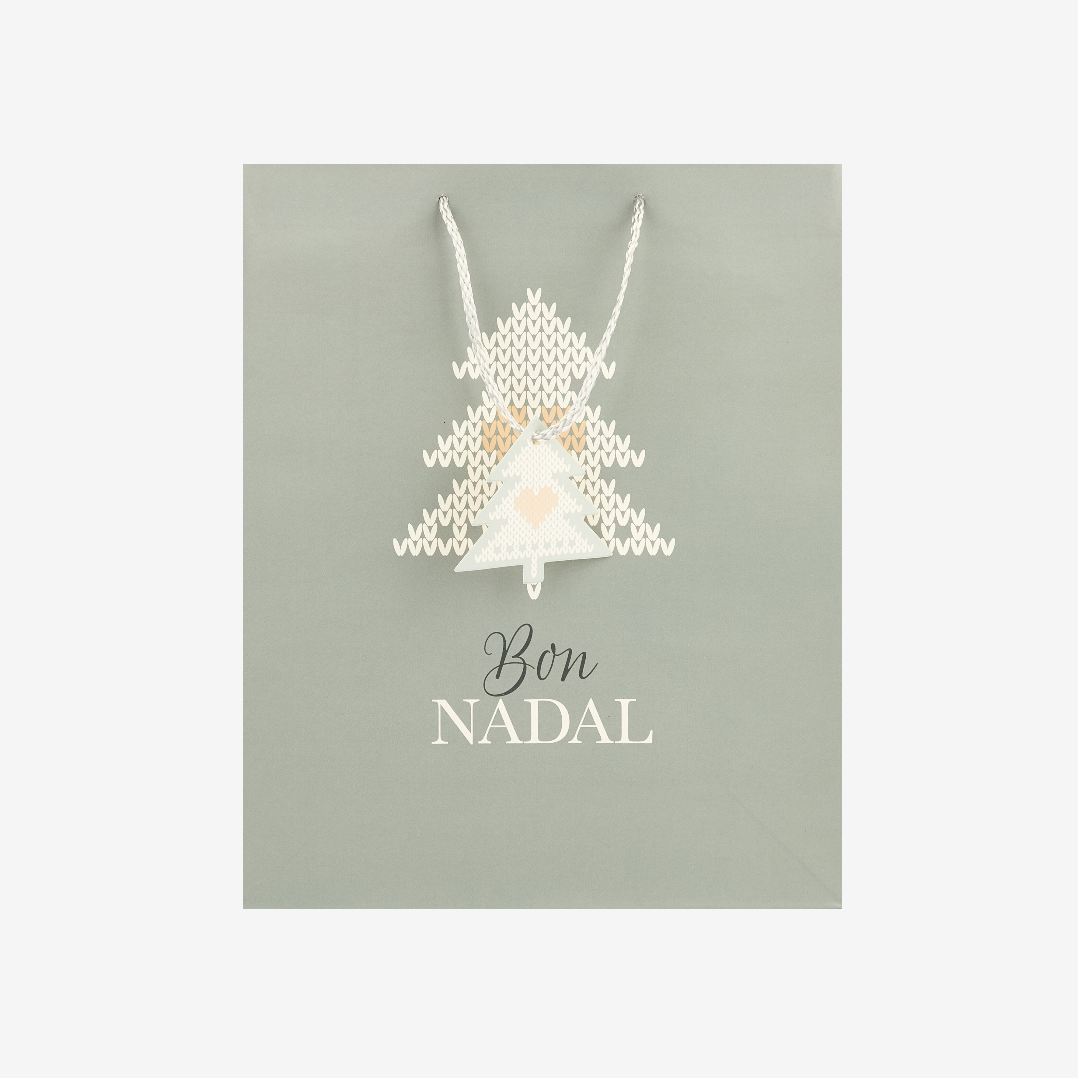 Bolsa de papel para regalo gris Nordic L