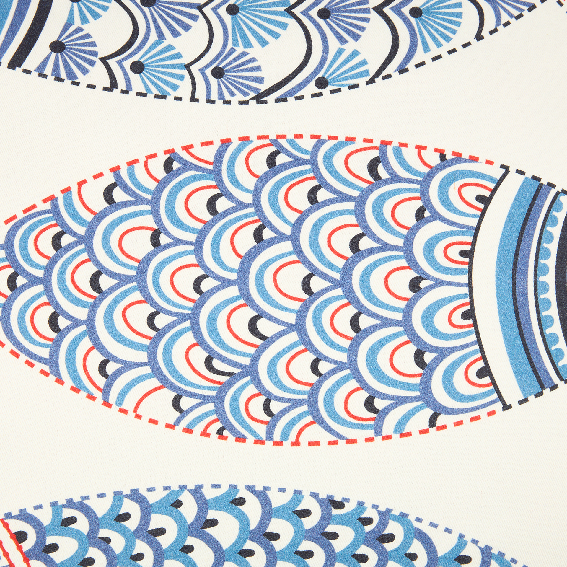 Funda de coj&iacute;n de algod&oacute;n Fishes 45x45cm