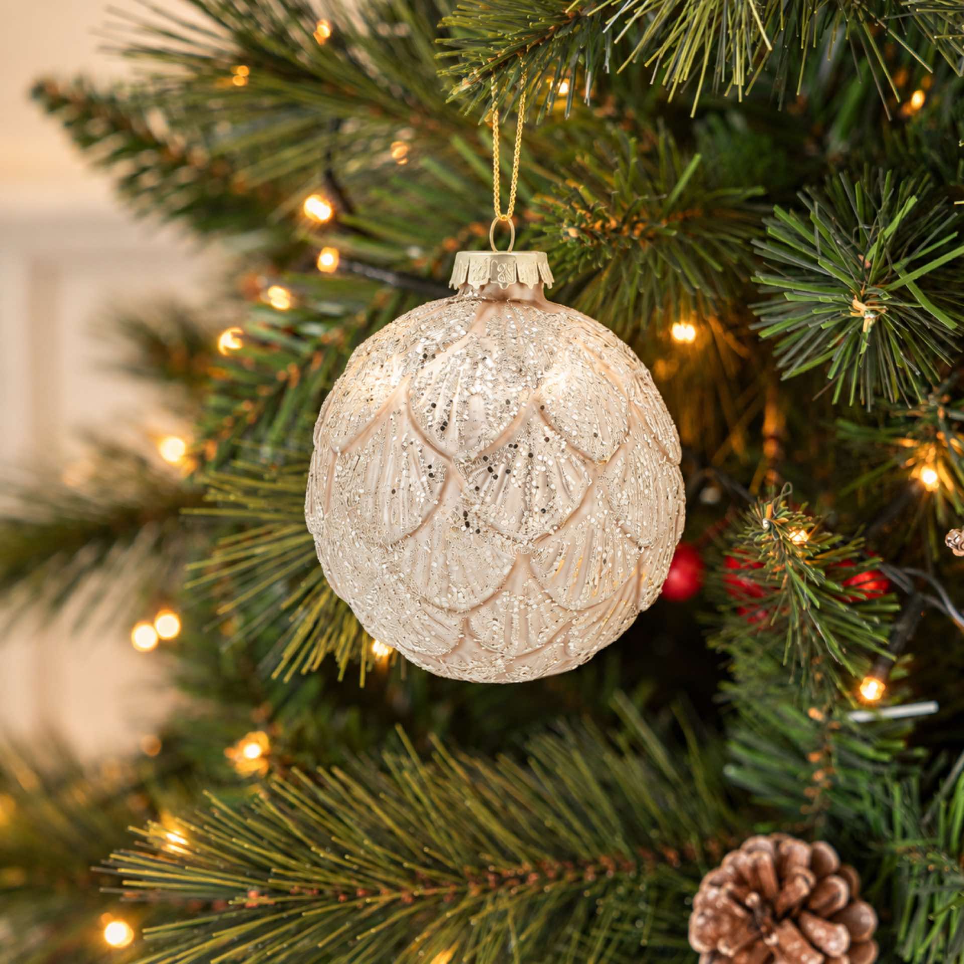 Bola de Navidad champ&aacute;n de cristal &Oslash;8cm