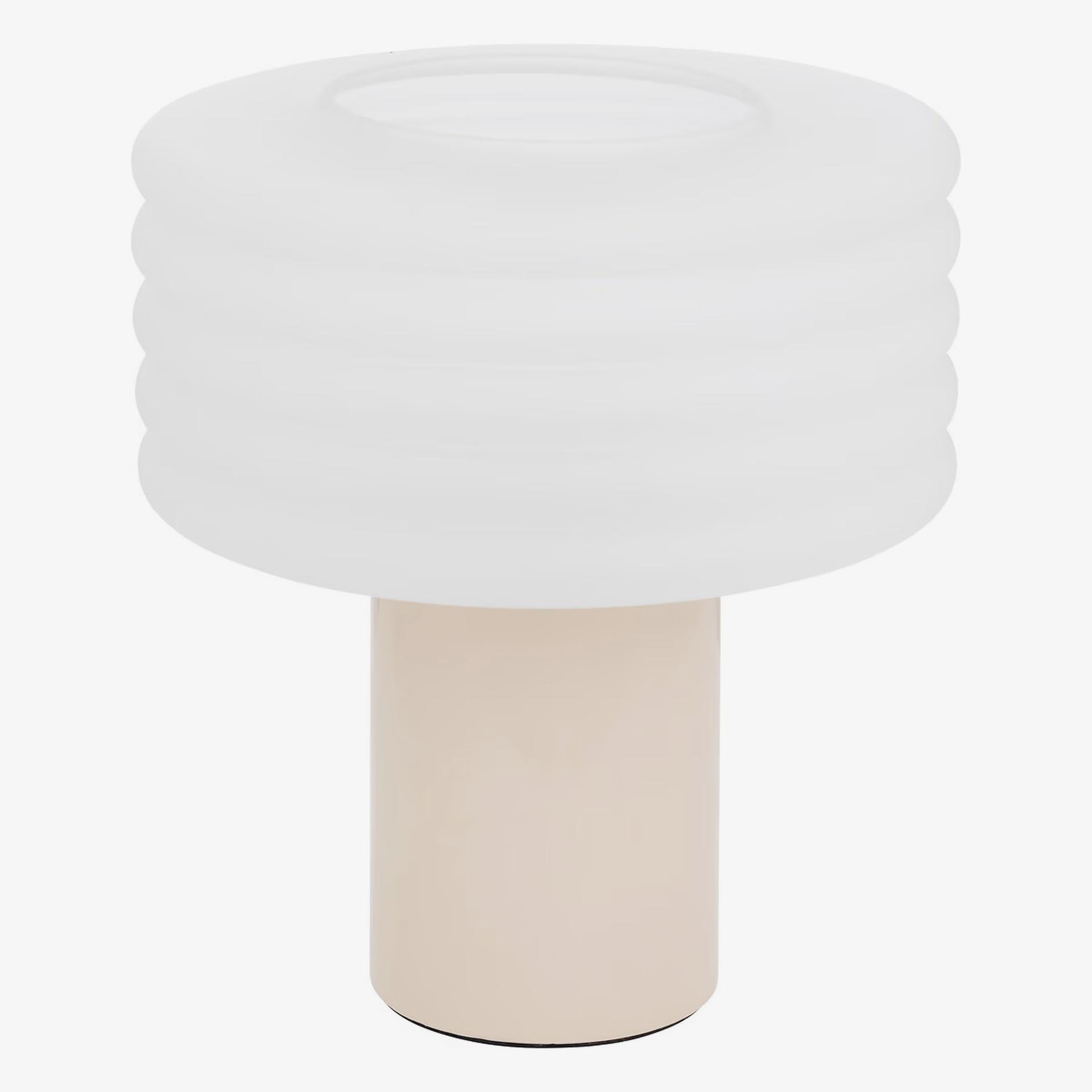 L&aacute;mpara de mesa Astor de vidrio beige 36cm