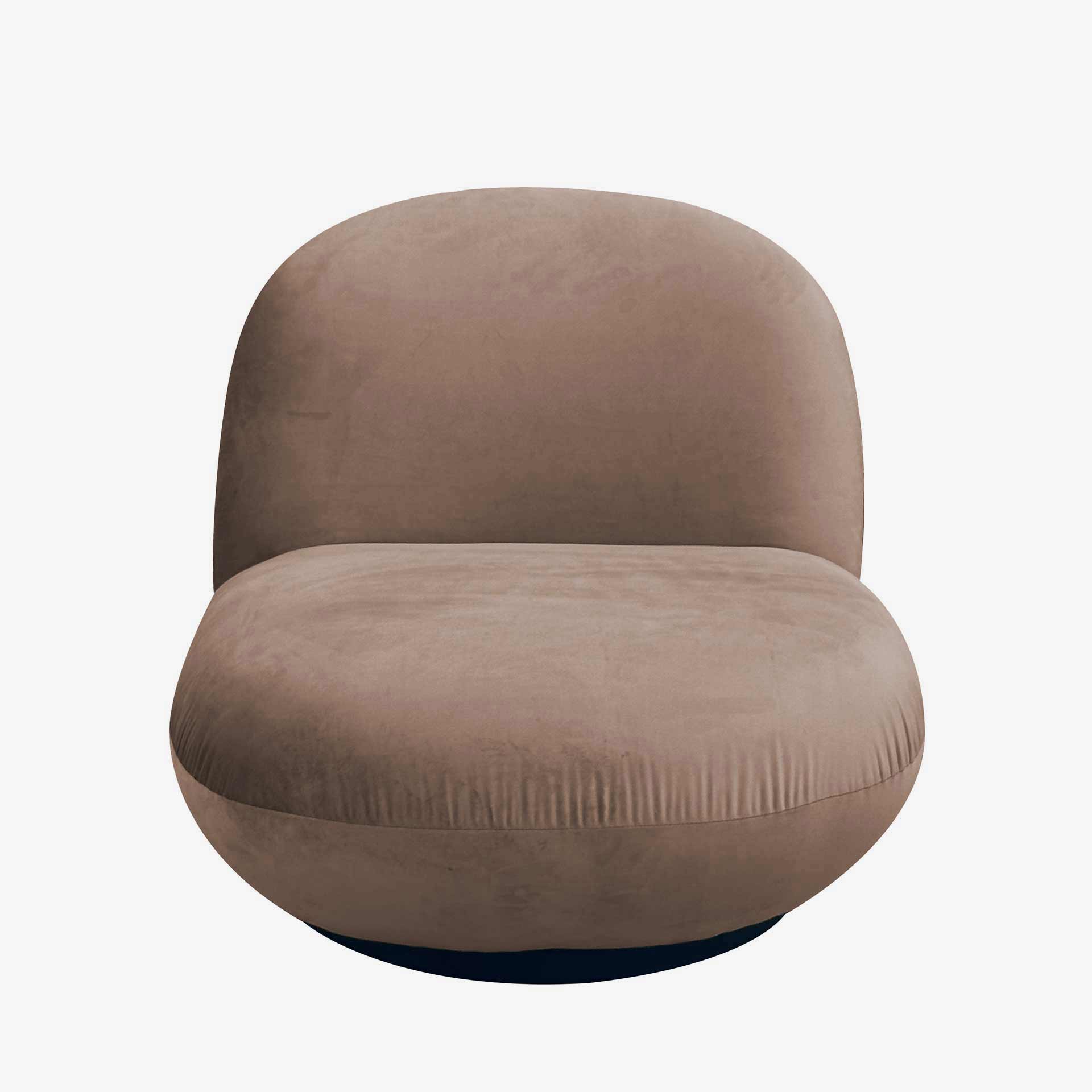 Butaca en terciopelo marr&oacute;n giratoria Pacha 81x95x71cm Clau&Chloe