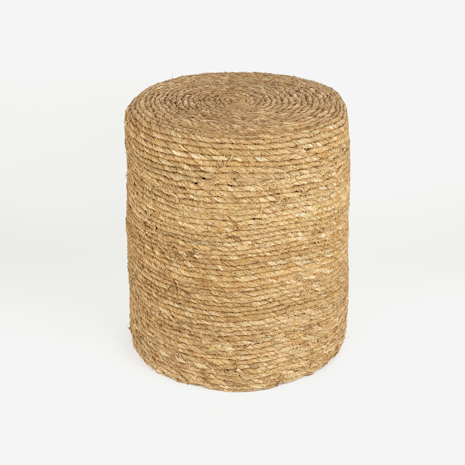 Puf de junco marr&oacute;n Adie &Oslash;34x42cm