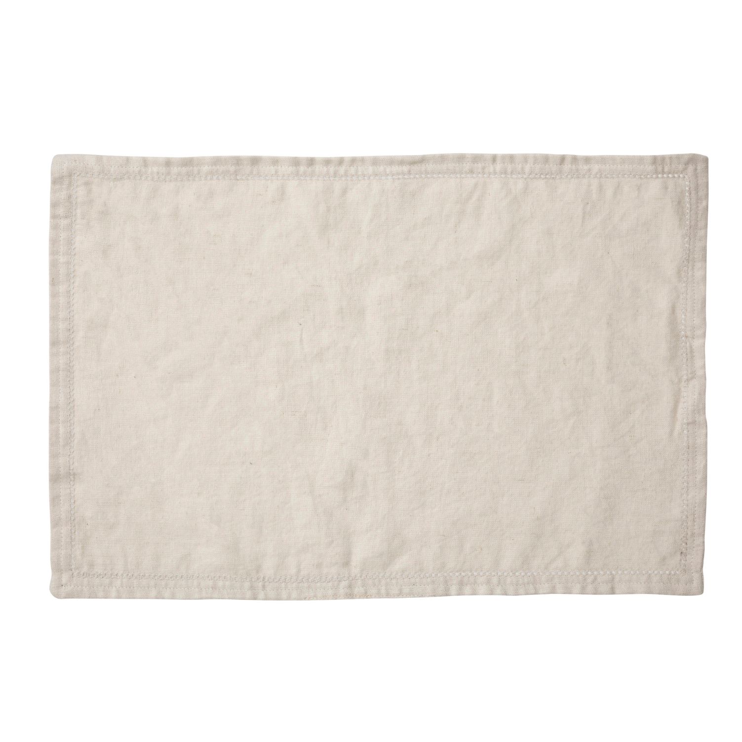 Mantel individual beige de lino y algodón Elin 45x30cm