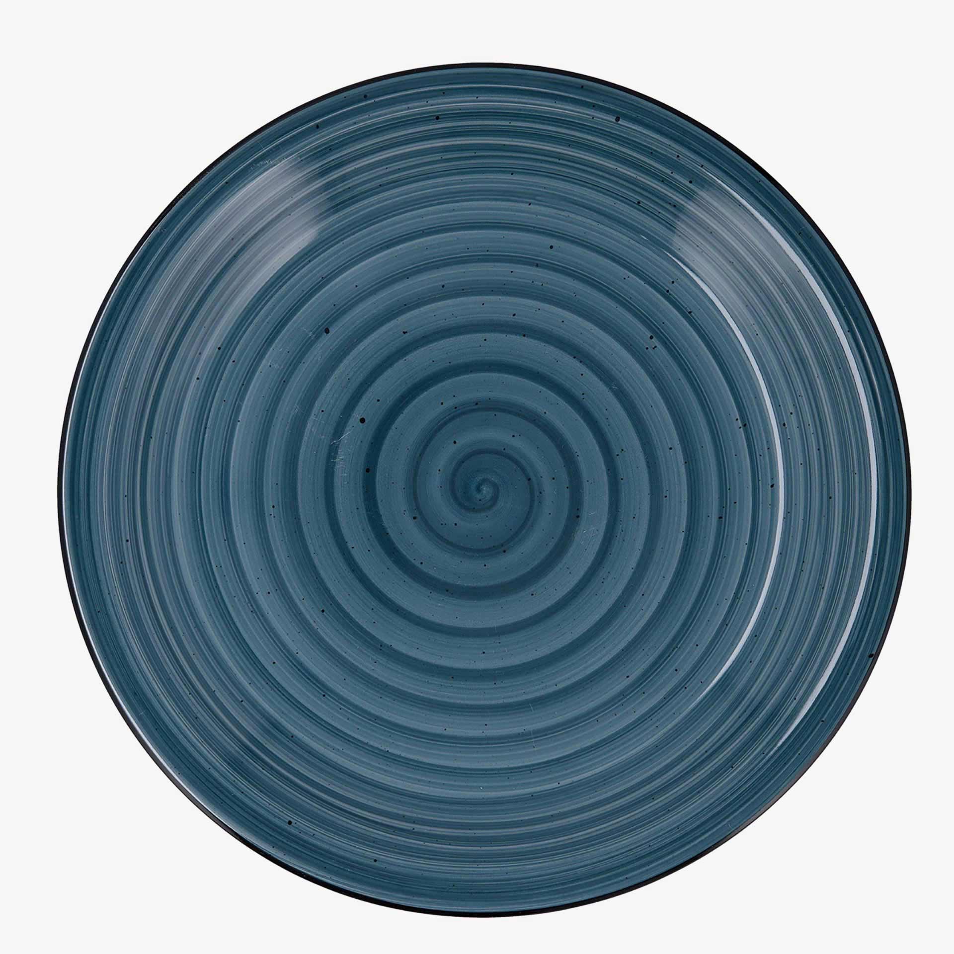 Set de 3 platos llanos azules de cer&aacute;mica Azura &Oslash;27,5cm