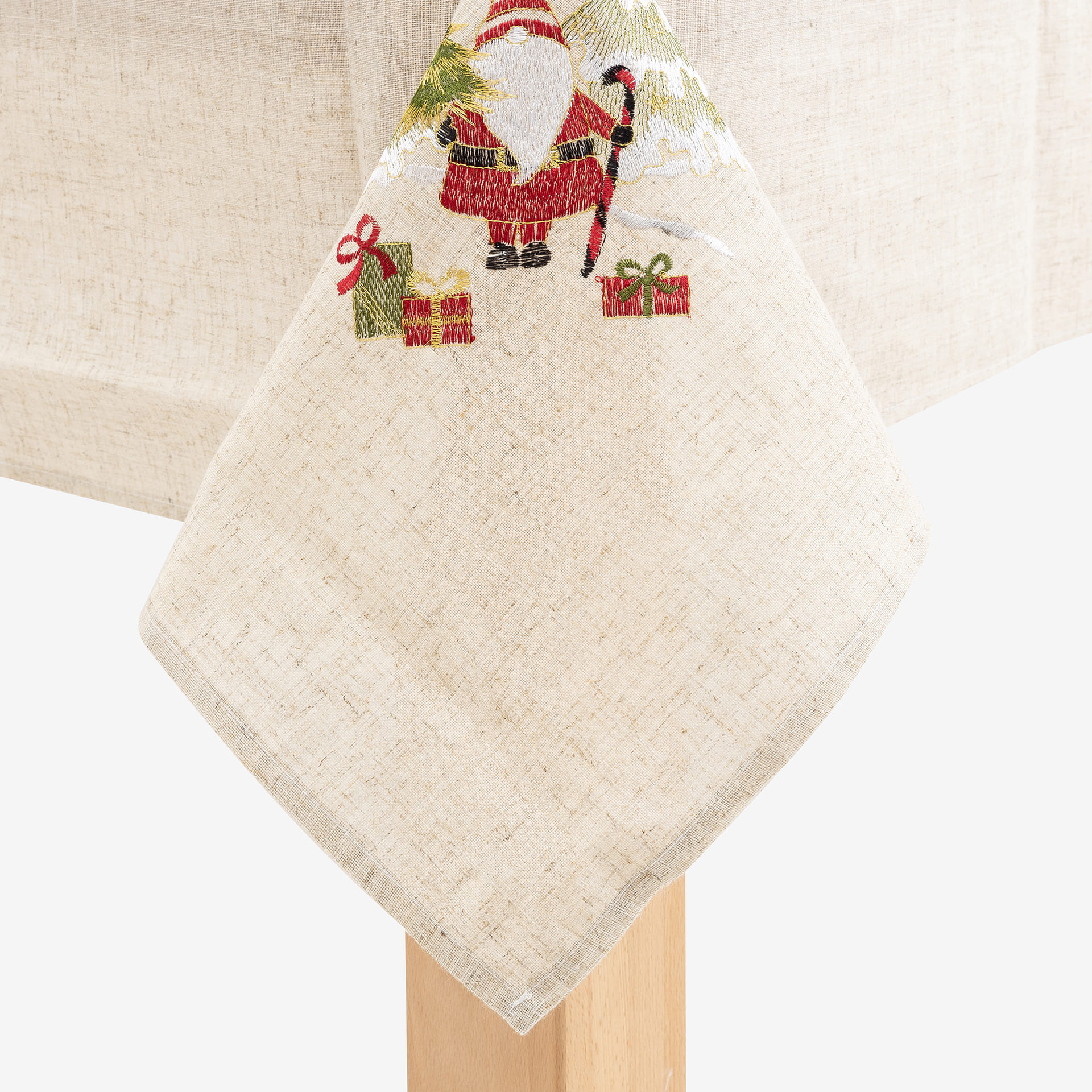 Mantel bordado Gnomo con regalos 150x300cm