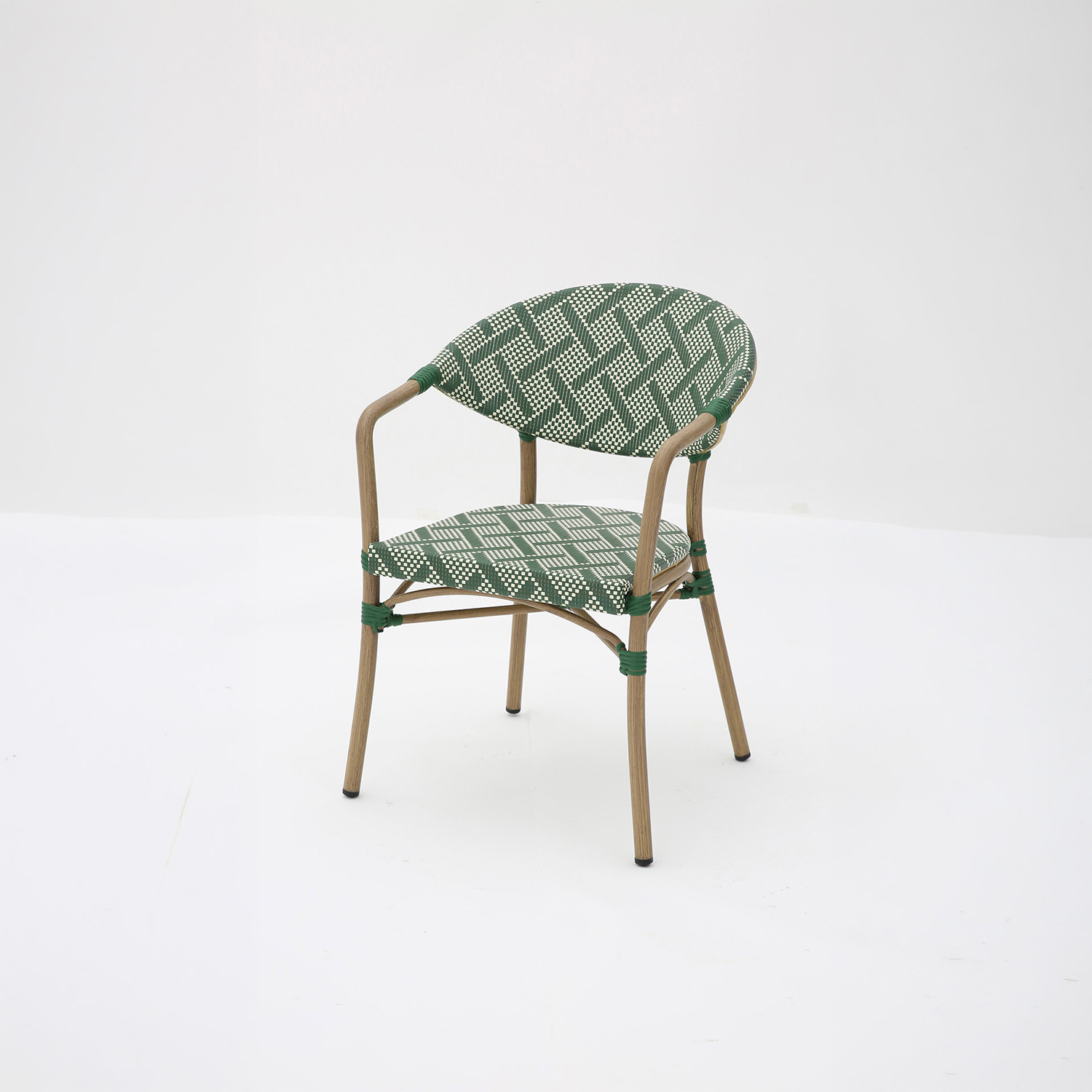 Silla de jard&iacute;n de rat&aacute;n sint&eacute;tico verde Selva 57x60x83cm