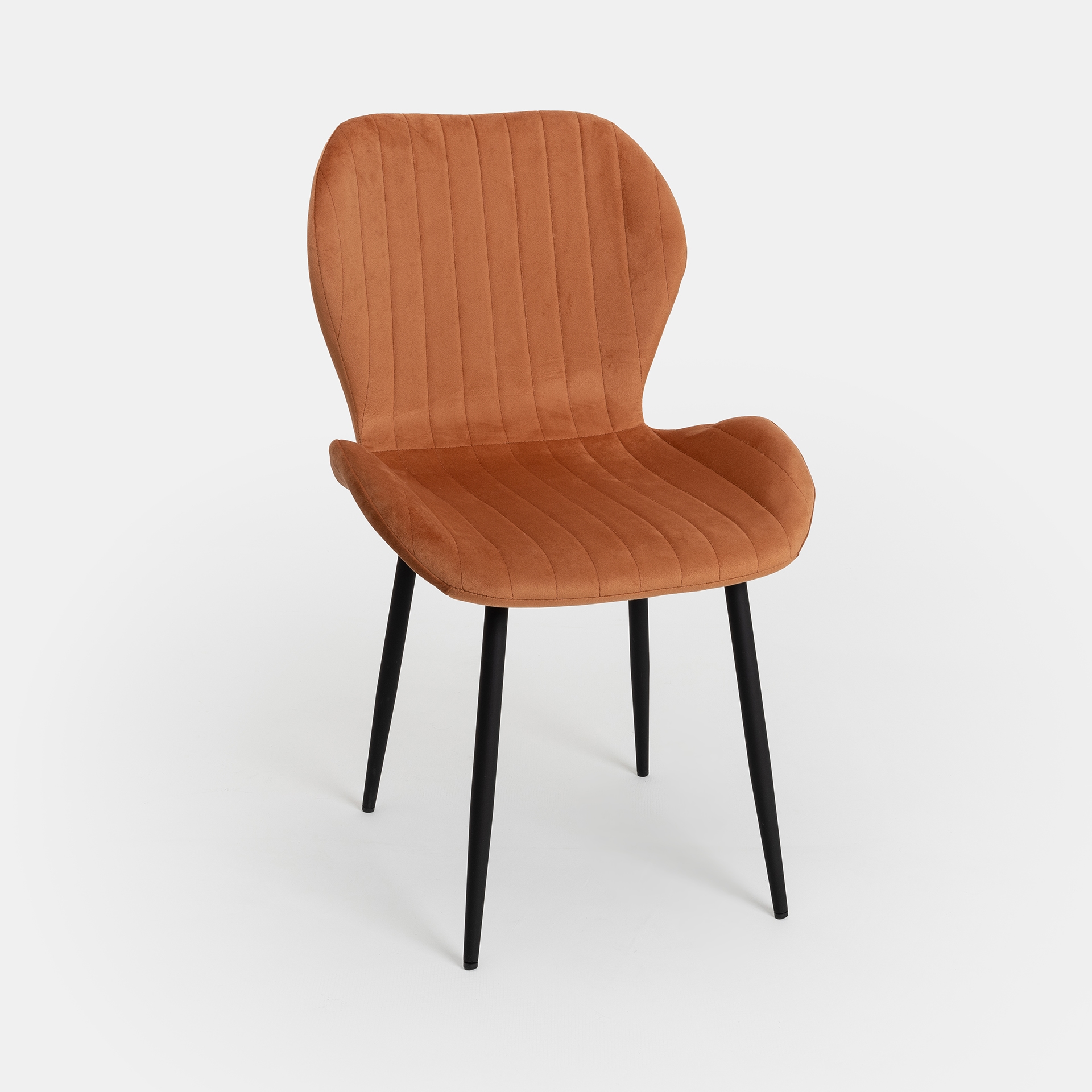 Silla de comedor de terciopelo naranja Lydia 54x50x86cm Clau&Chloe