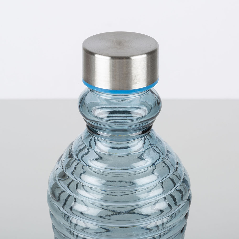 Botella de cristal azul Rustik 1L