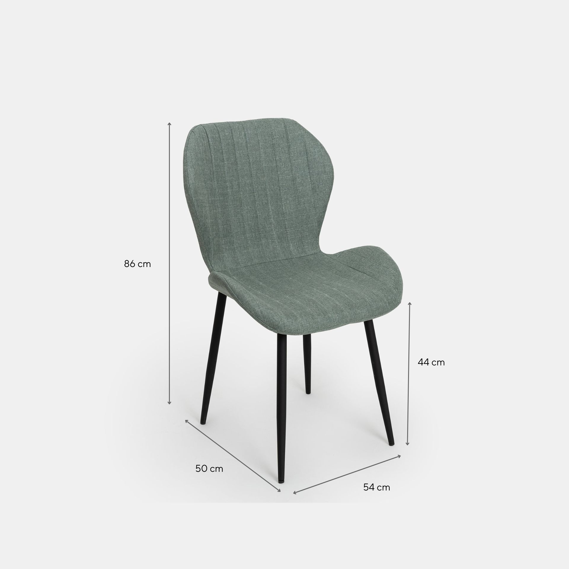 Silla de comedor verde Lydia 54x50x86cm Clau&Chloe