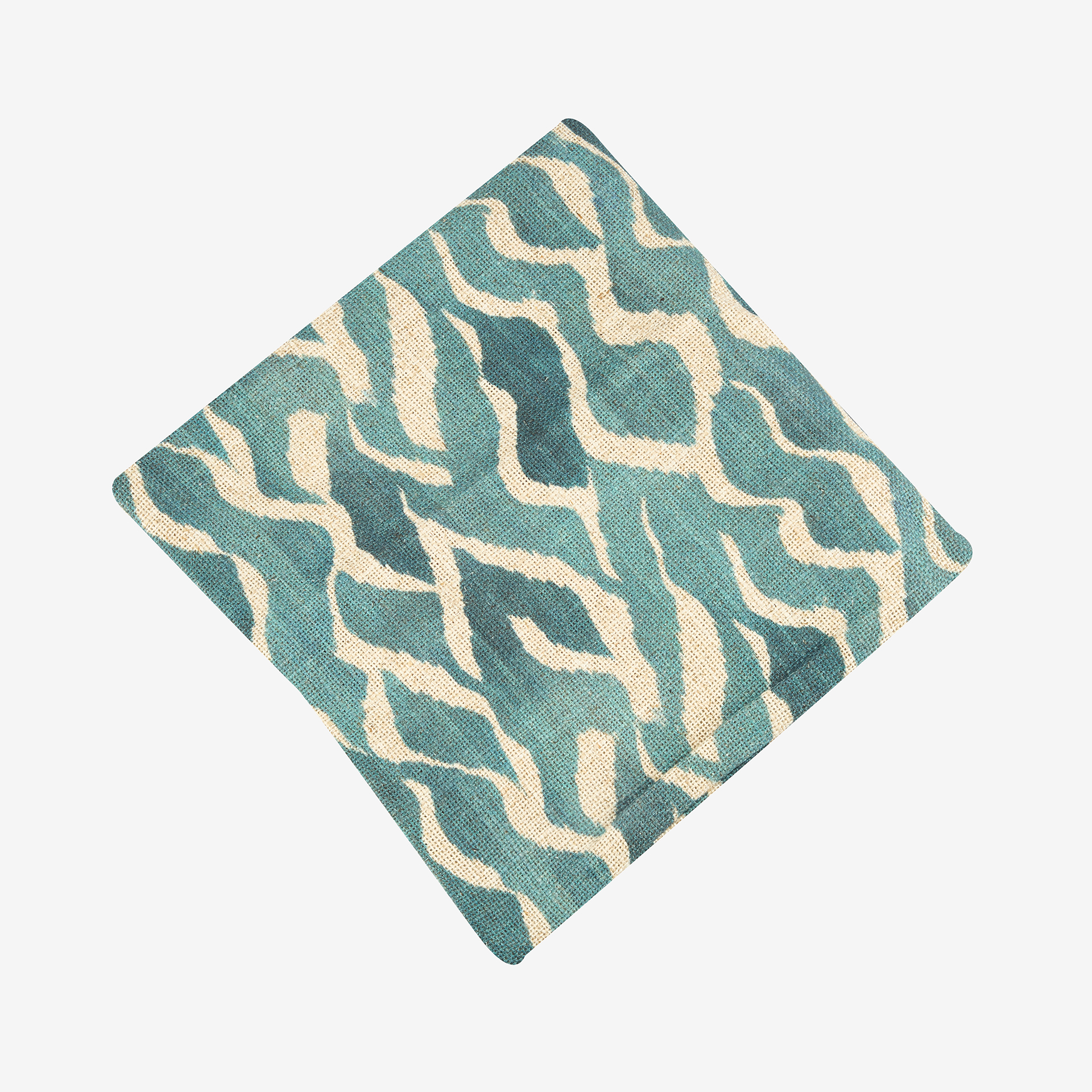 Funda de cojín de algodón azul Sibori 45x45cm