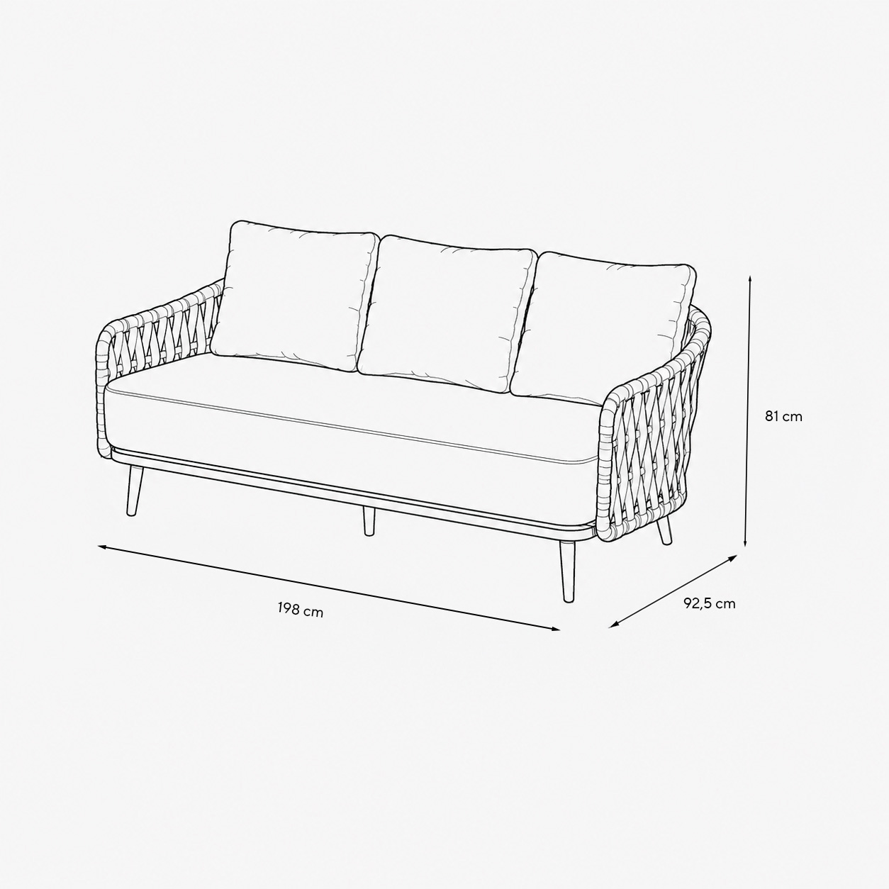 Set de jard&iacute;n de 4 piezas de aluminio Icaria