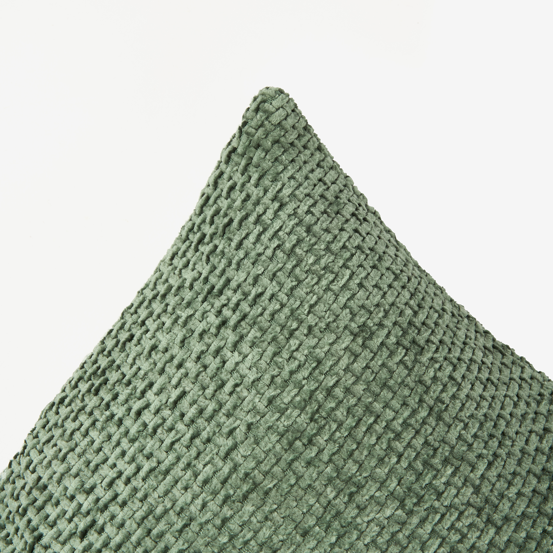 Funda de cojín chenilla verde 30x45cm