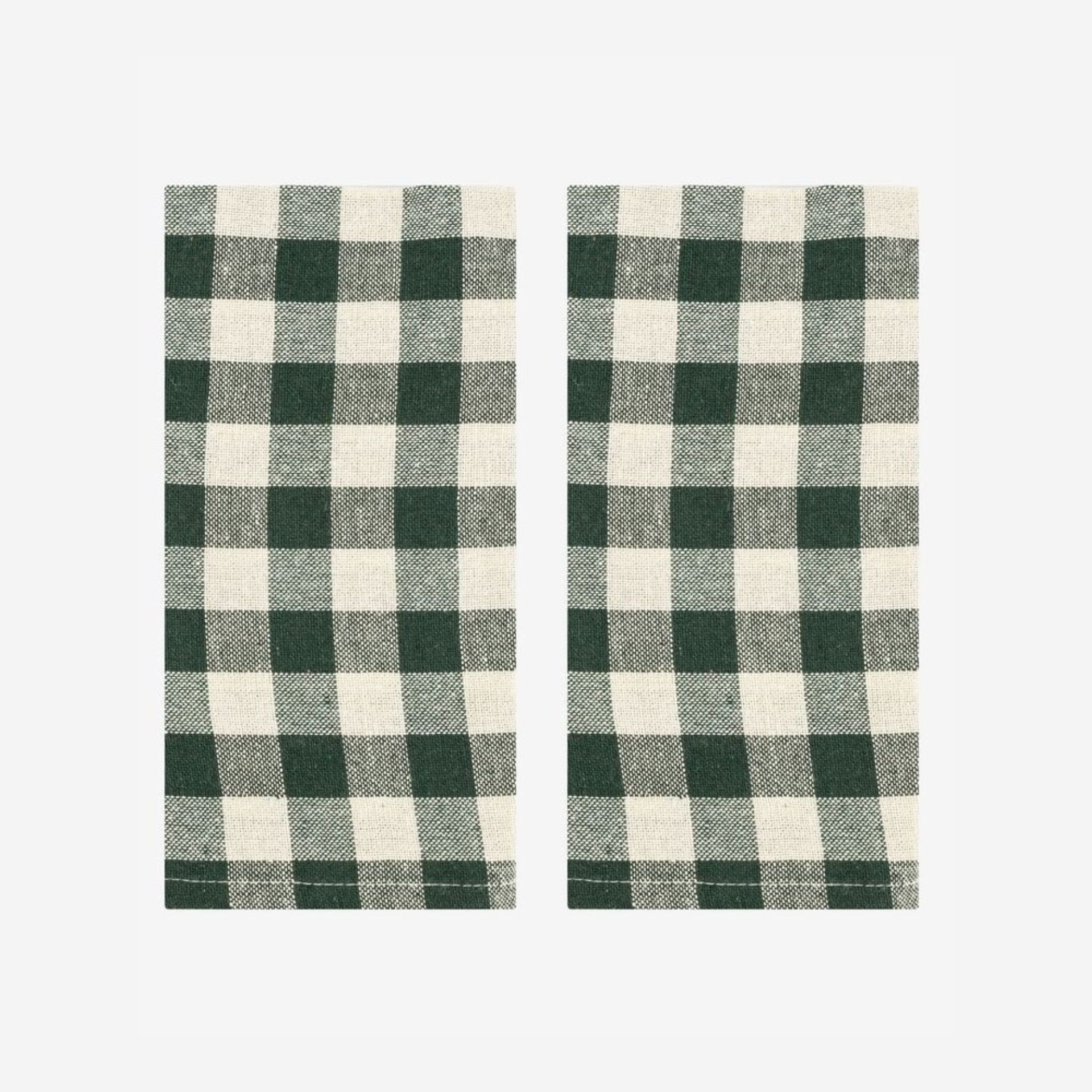 Set de 2 servilletas de algodón verde Vichy43x43cm