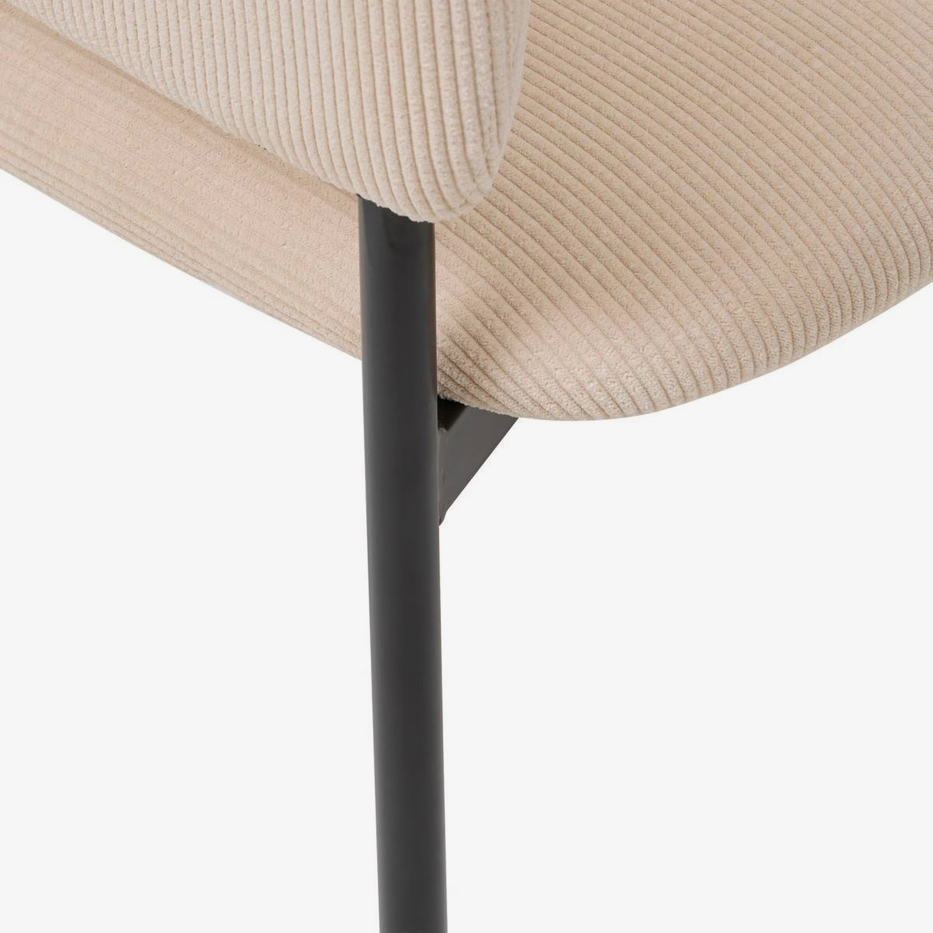 Silla de comedor beige de terciopelo Solea