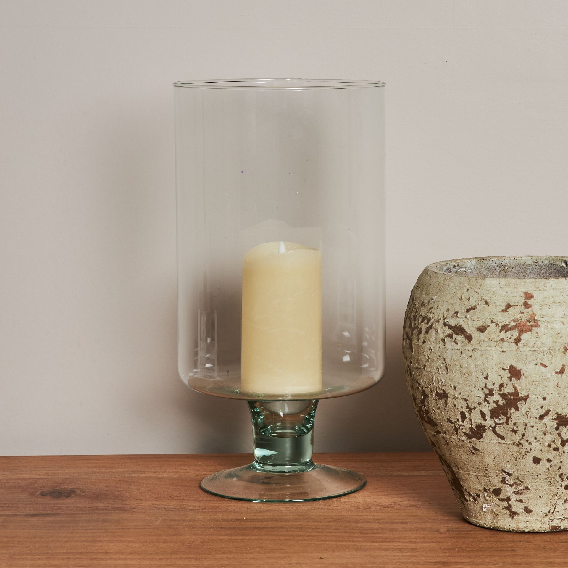 Jarrón con pie de cristal reciclado Ø18x35cm