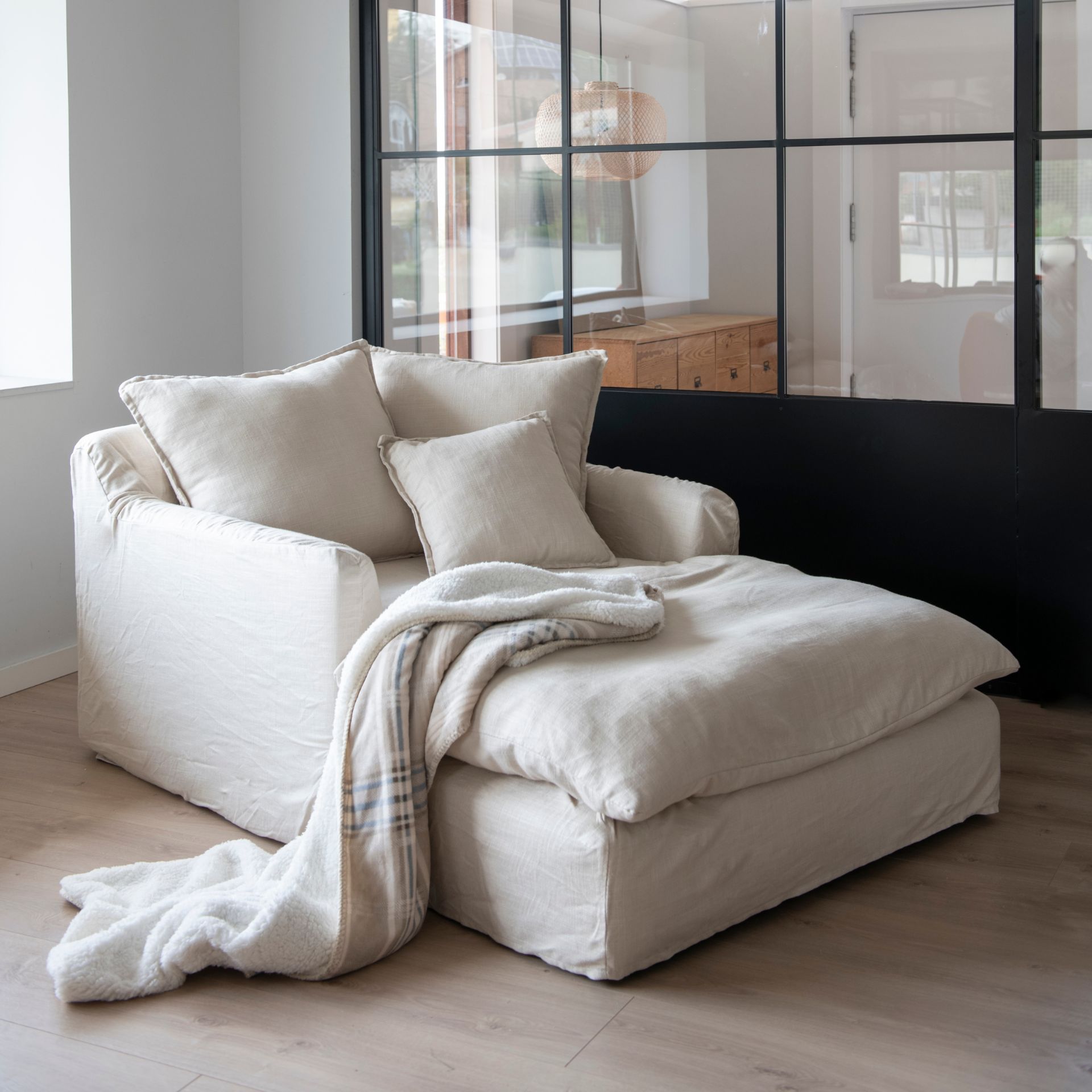 Loveseat crema Benedetta 115x170cm Clau&Chloe