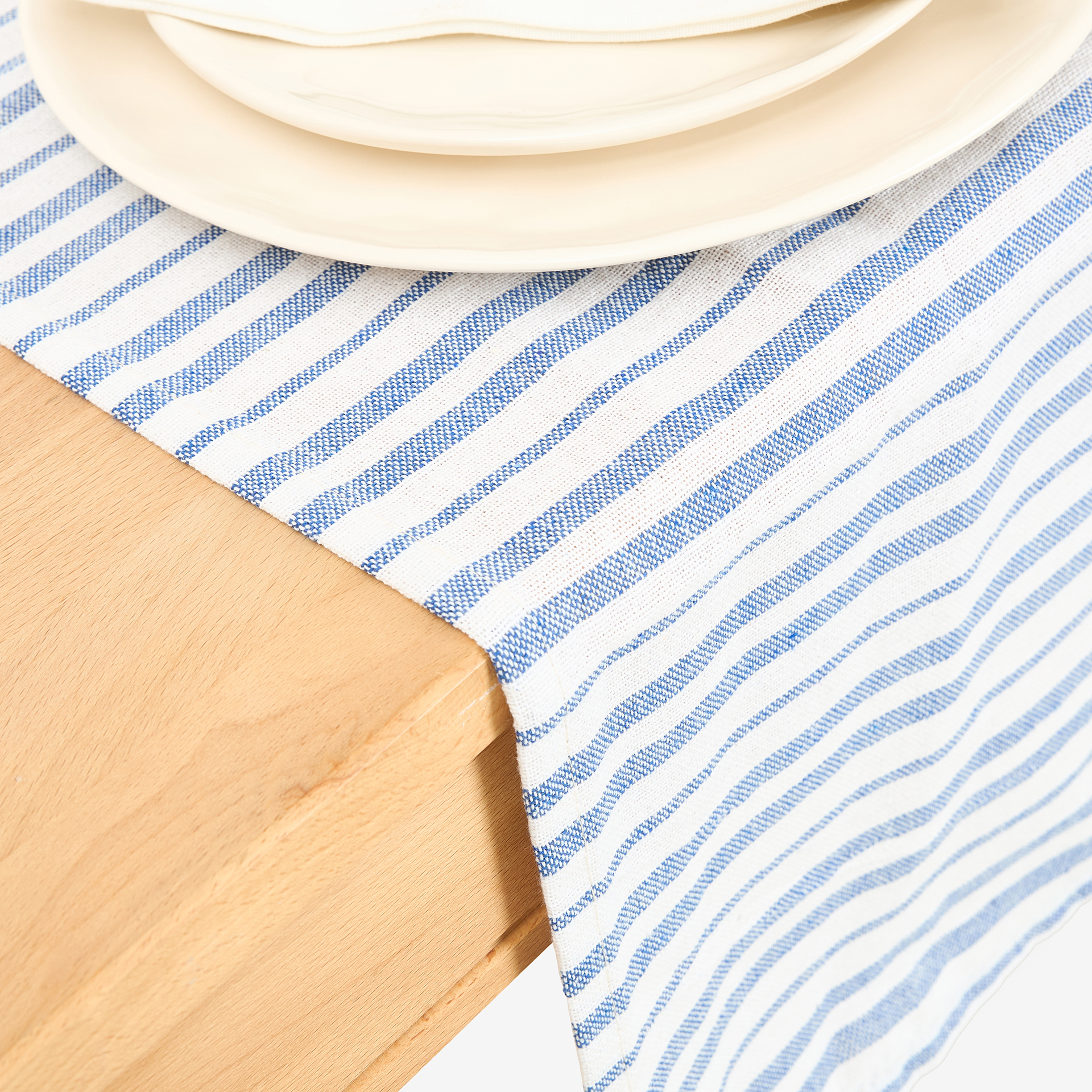 Camino de mesa de algodón rayas finas Maya 45x140cm