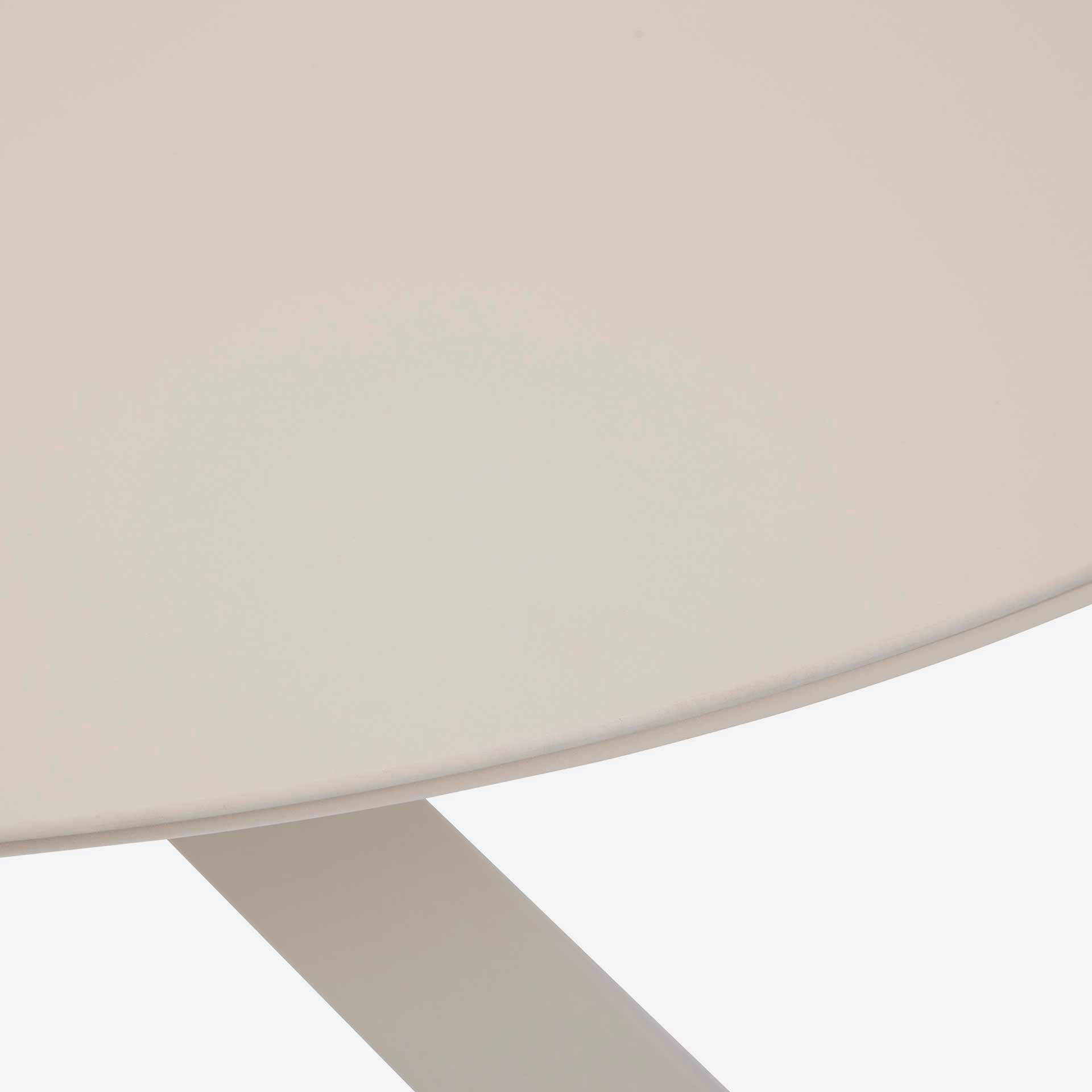 Mesa de comedor de jard&iacute;n de aluminio crema Oryxa &Oslash;130x75cm