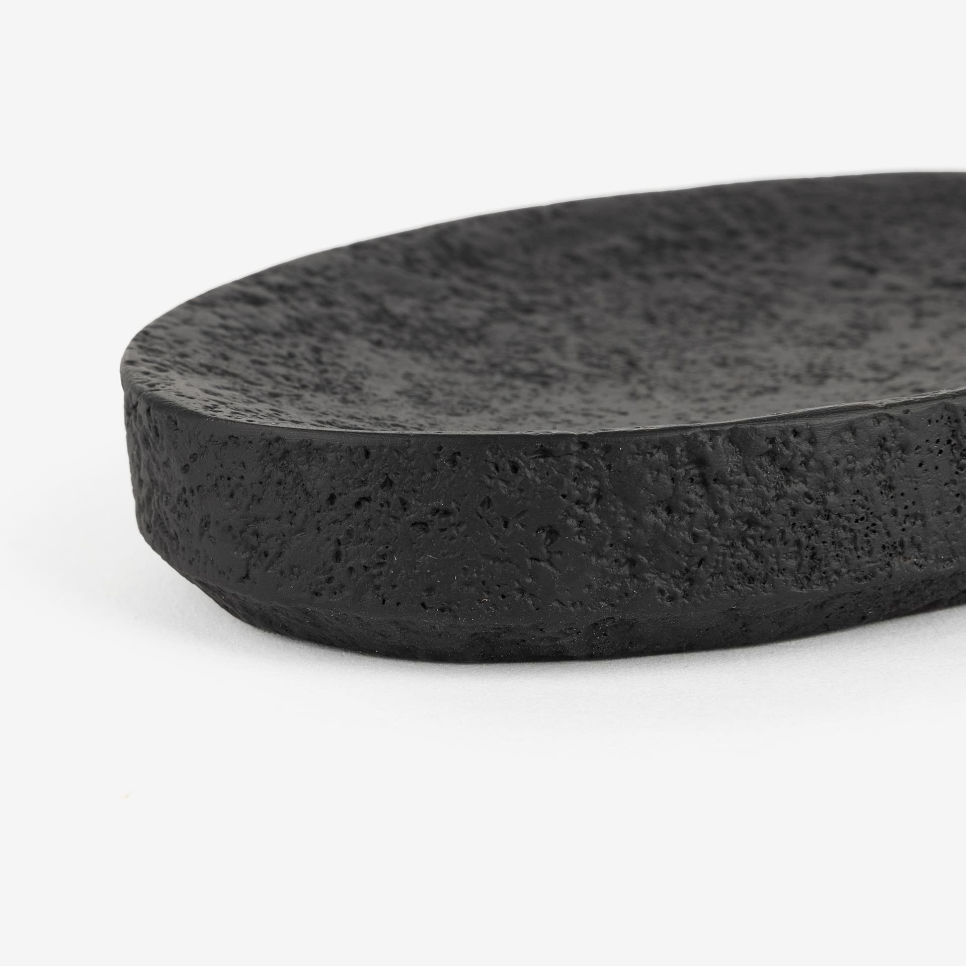 Jabonera de resina negro Fito 14x9cm