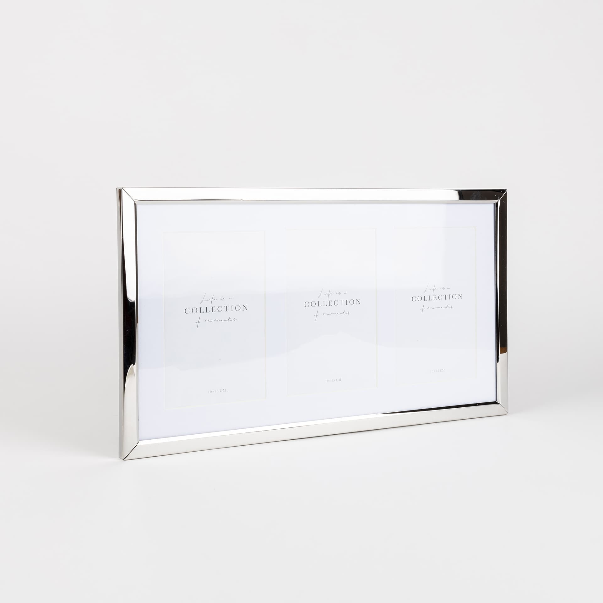 Marco de 3 fotos de metal plateado Kilim 10x15cm