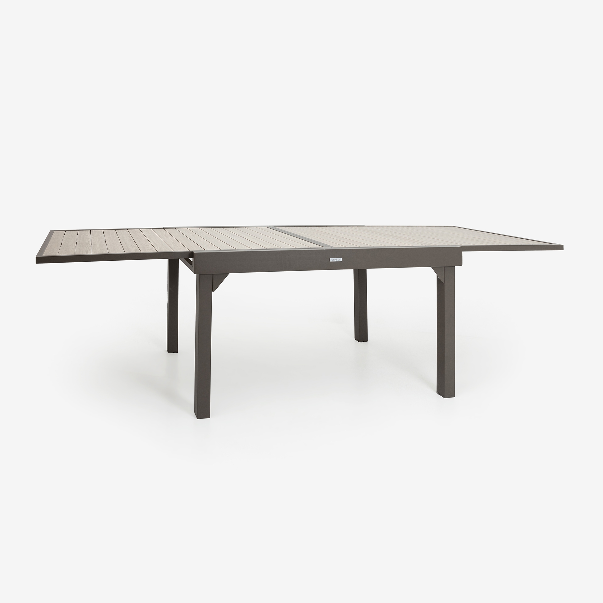 Mesa extensible gris de aluminio Palma 140/270x90cm