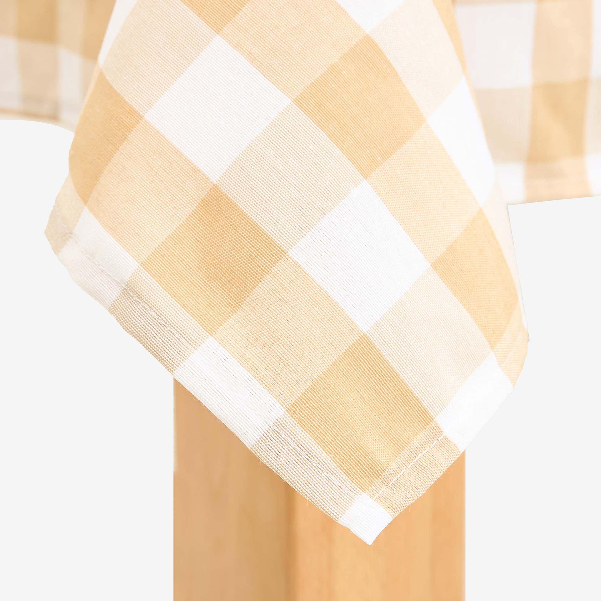 Mantel beige Vichy 140x250cm