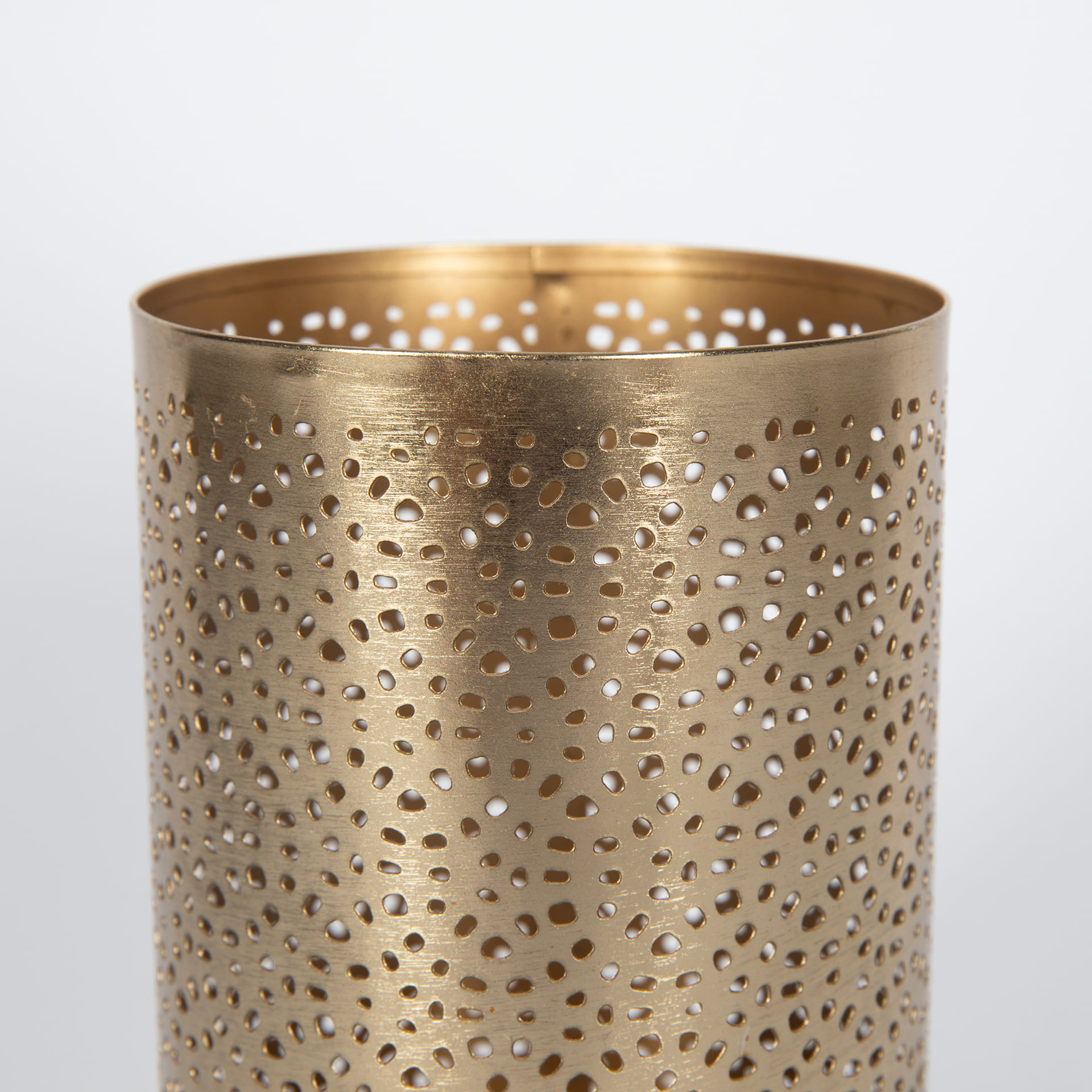 Portavelas de hierro dorado Ø10x15cm en varios modelos