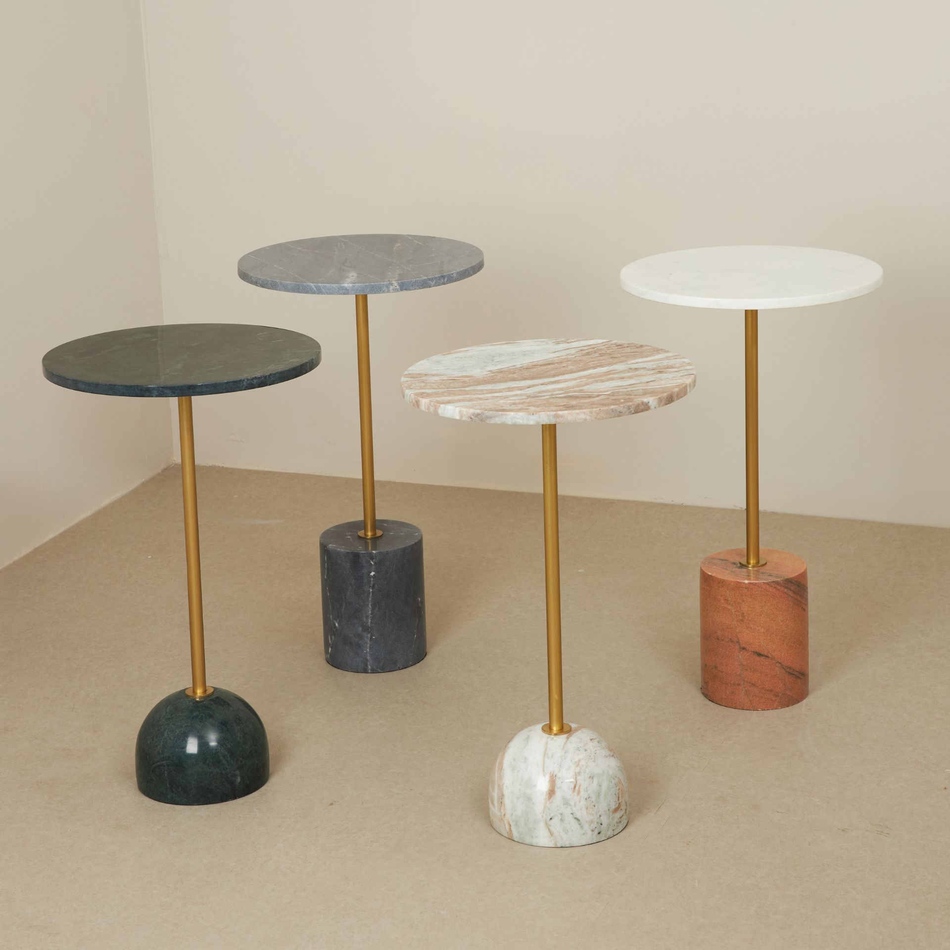 Mesa auxiliar de m&aacute;rmol blanco Kern &Oslash;35x61cm Clau&Chloe